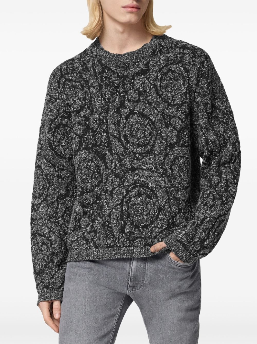 Barocco jacquard tweed jumper - 3