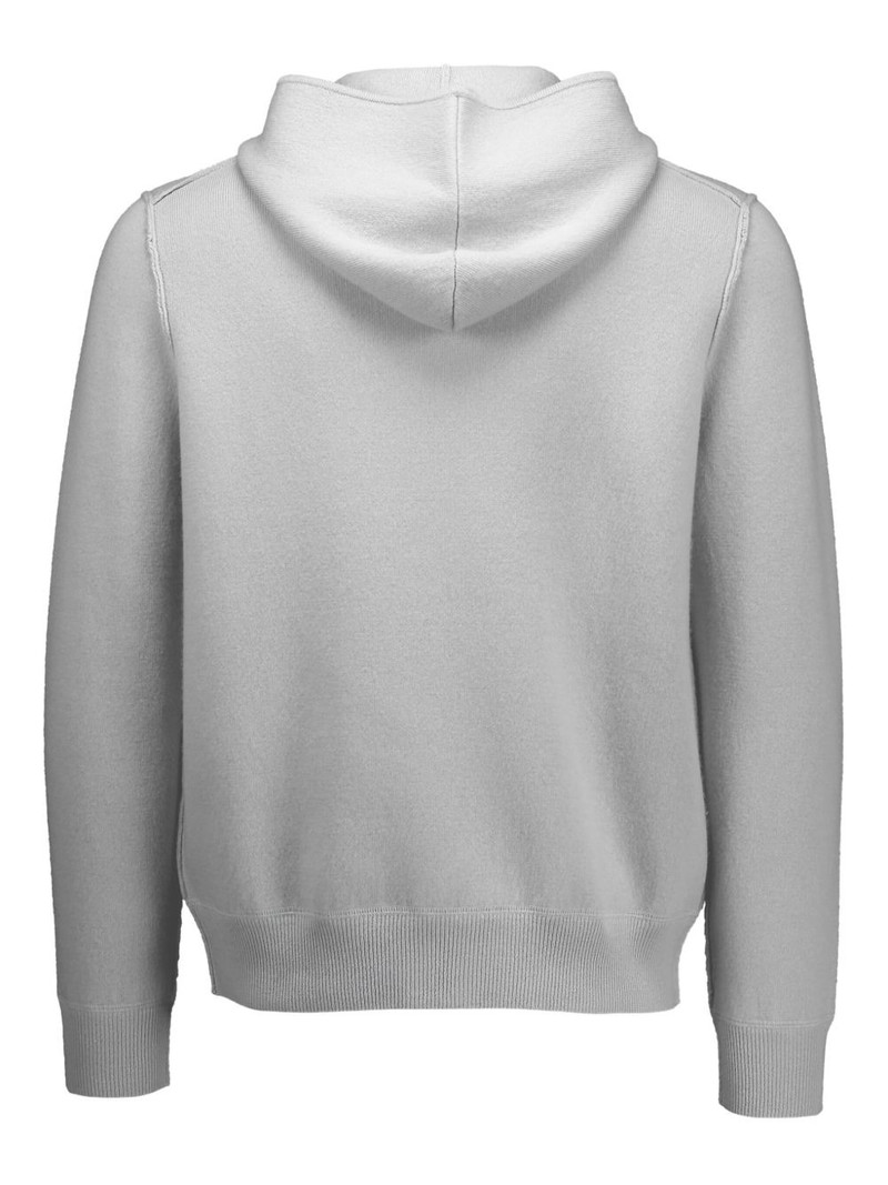 Allude hooded zip-up sweater outlook