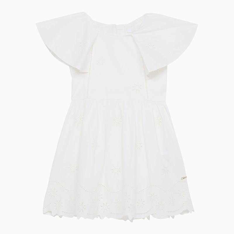 White cotton dress with embroidery 1