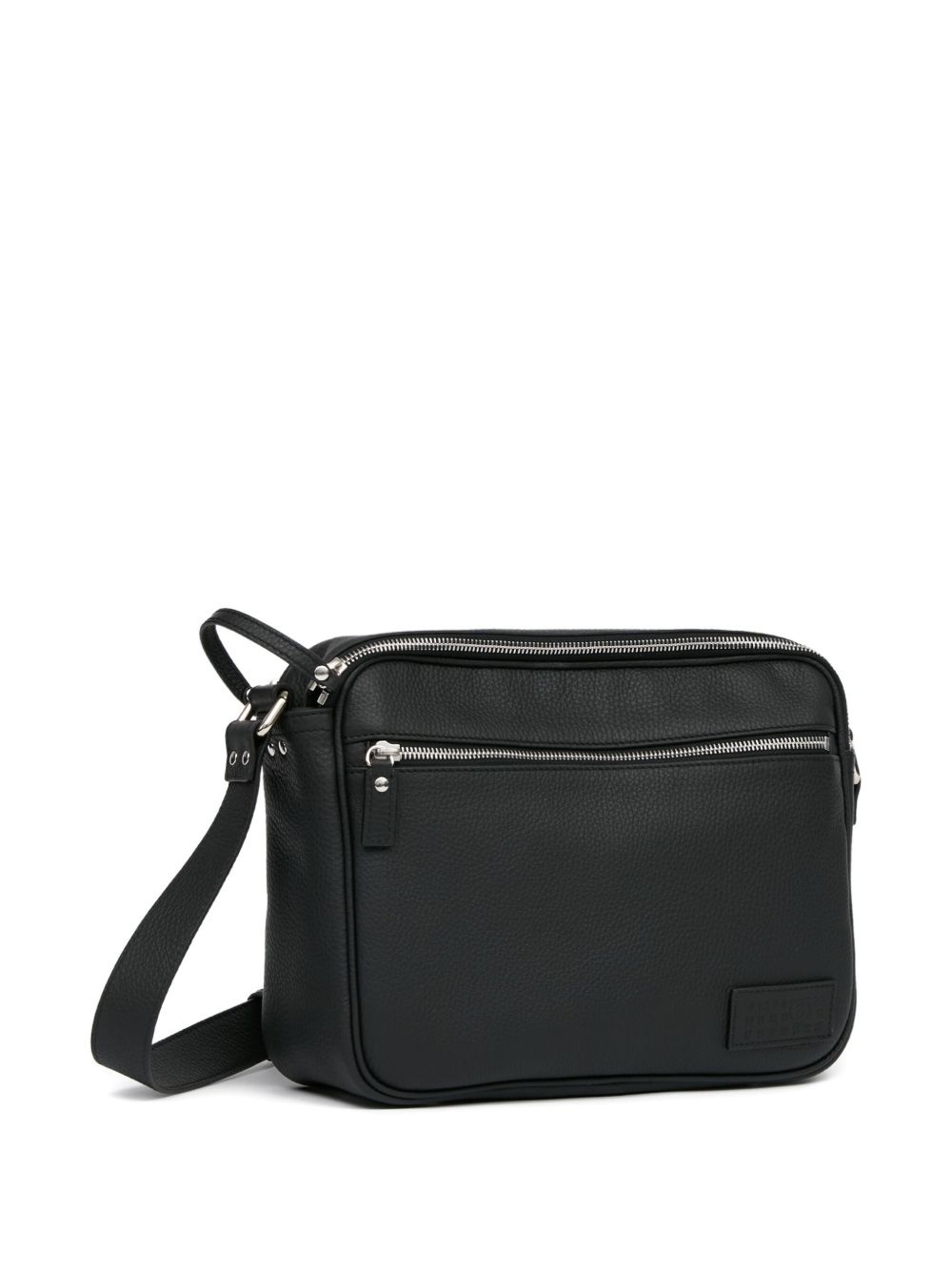 textured leather messenger bag - 4