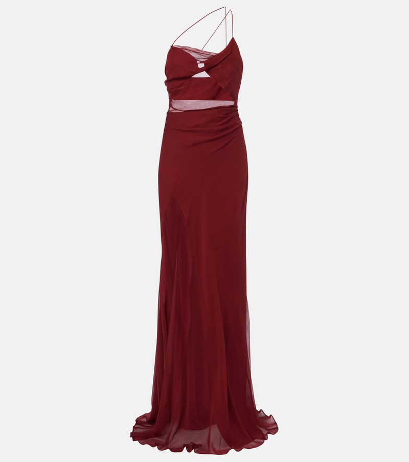Sheer silk chiffon gown 1