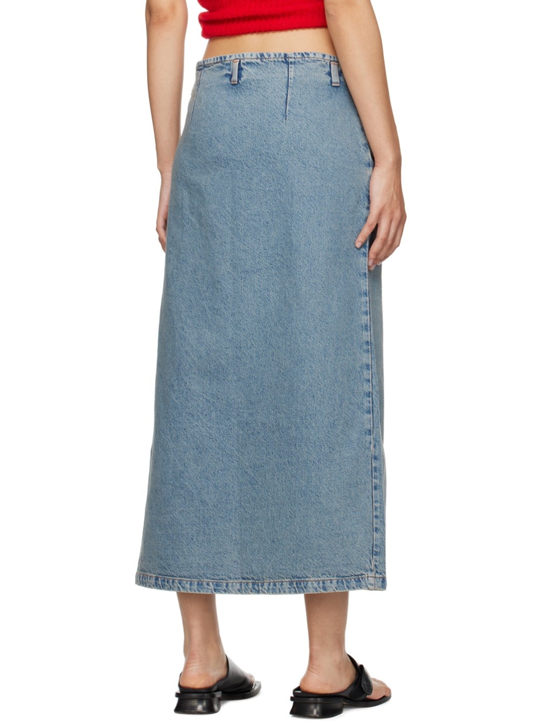 Blue Leslie Denim Midi Skirt - 3
