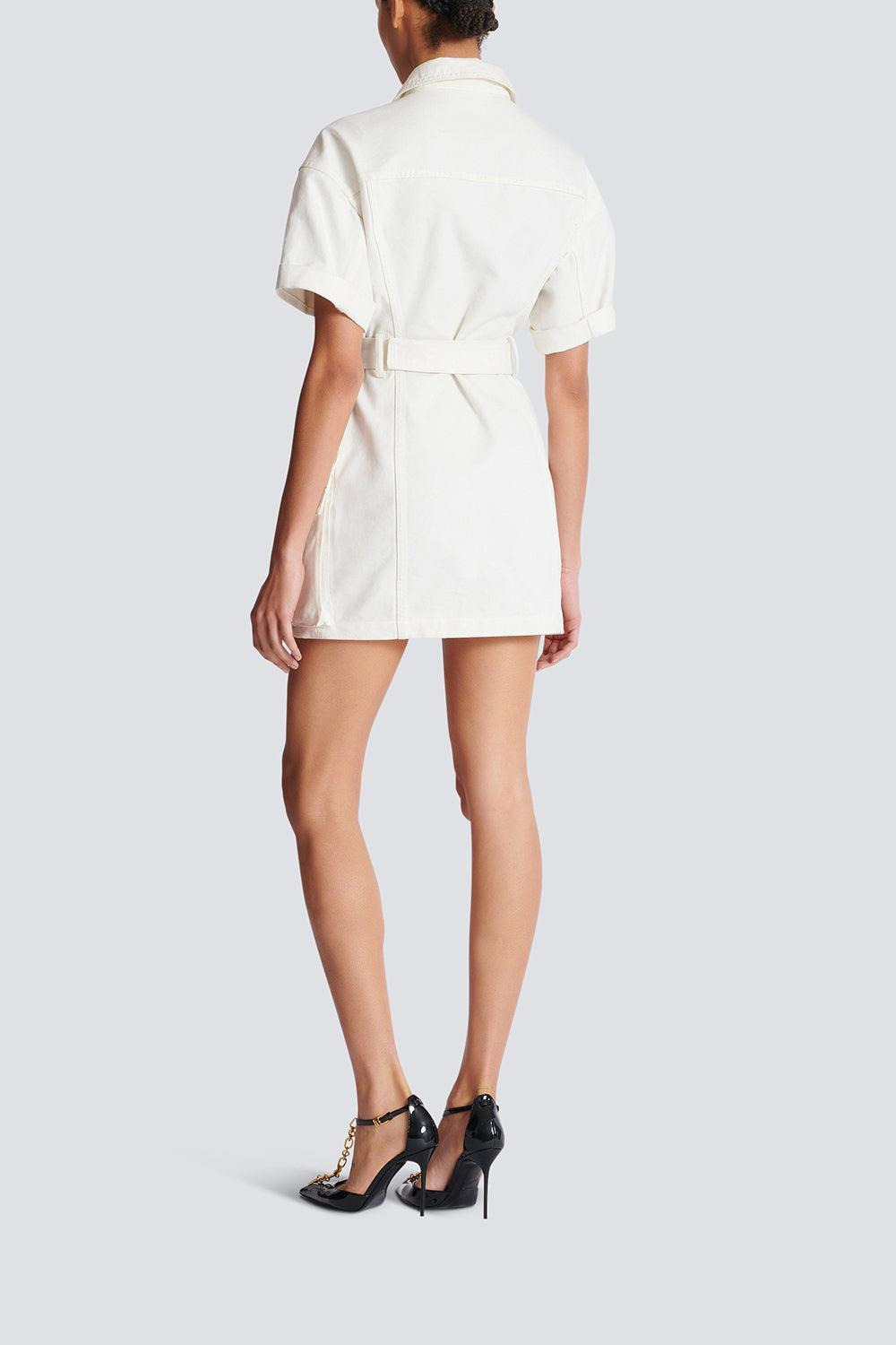 Lace-Up Canvas Dress - 7