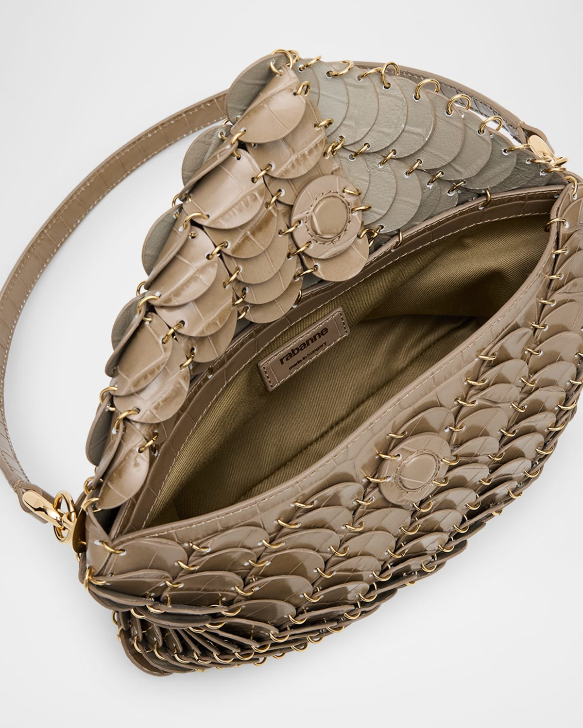 Sac a Main Croc-Embossed Disk Link Shoulder Bag - 4