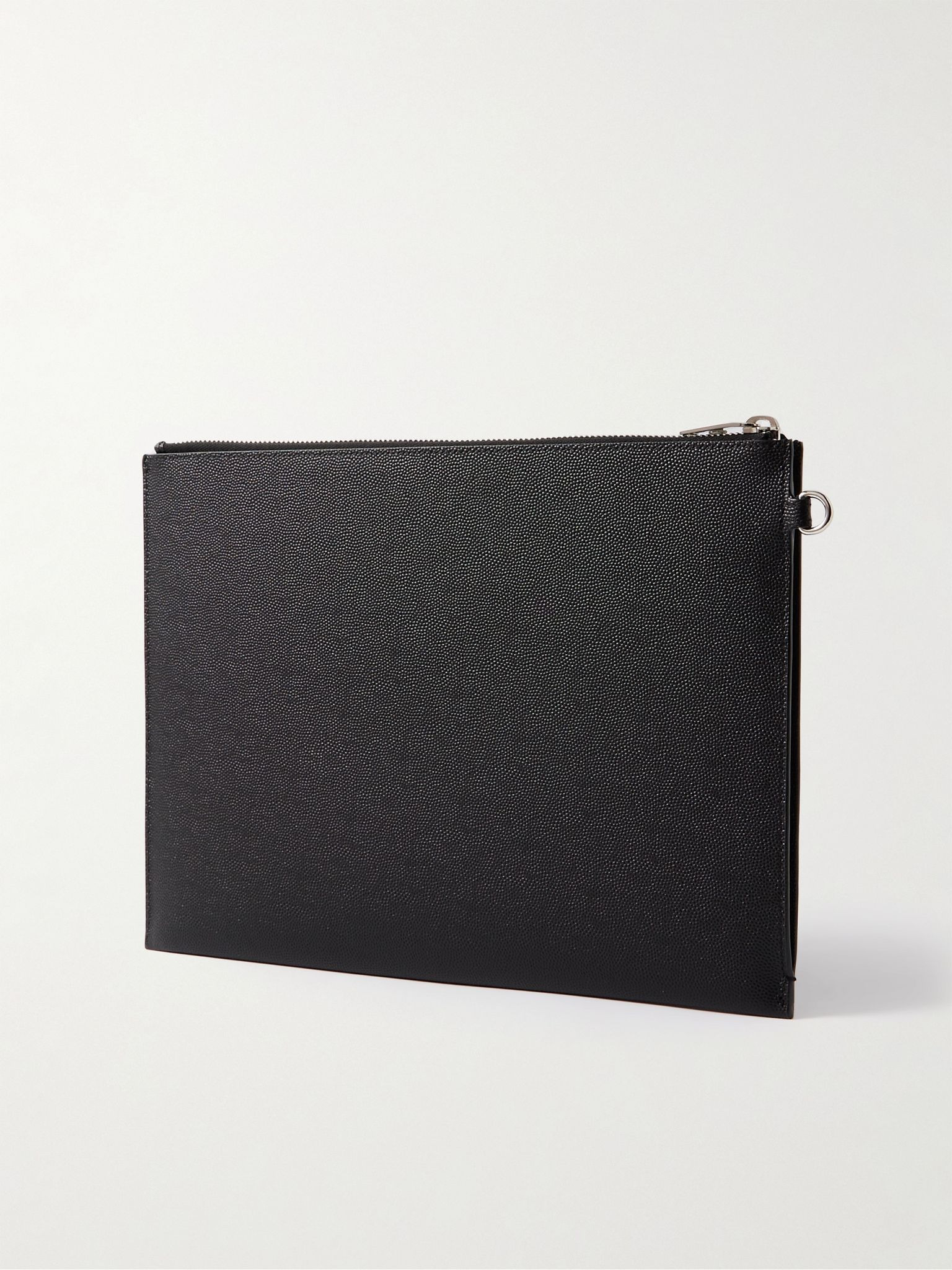 Pebble-Grain Leather Pouch Black - 3