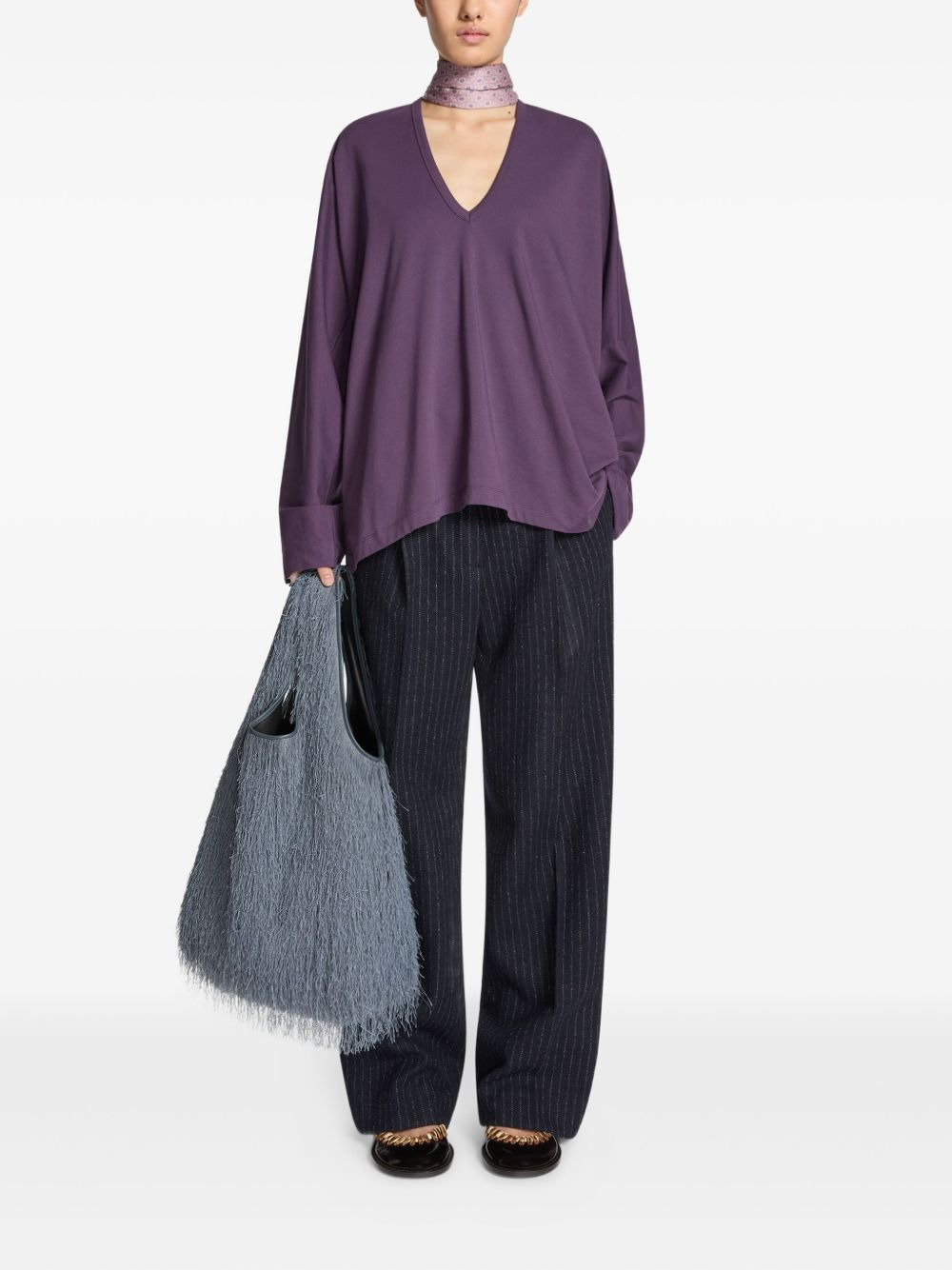 V-neck long-sleeve tee - 2