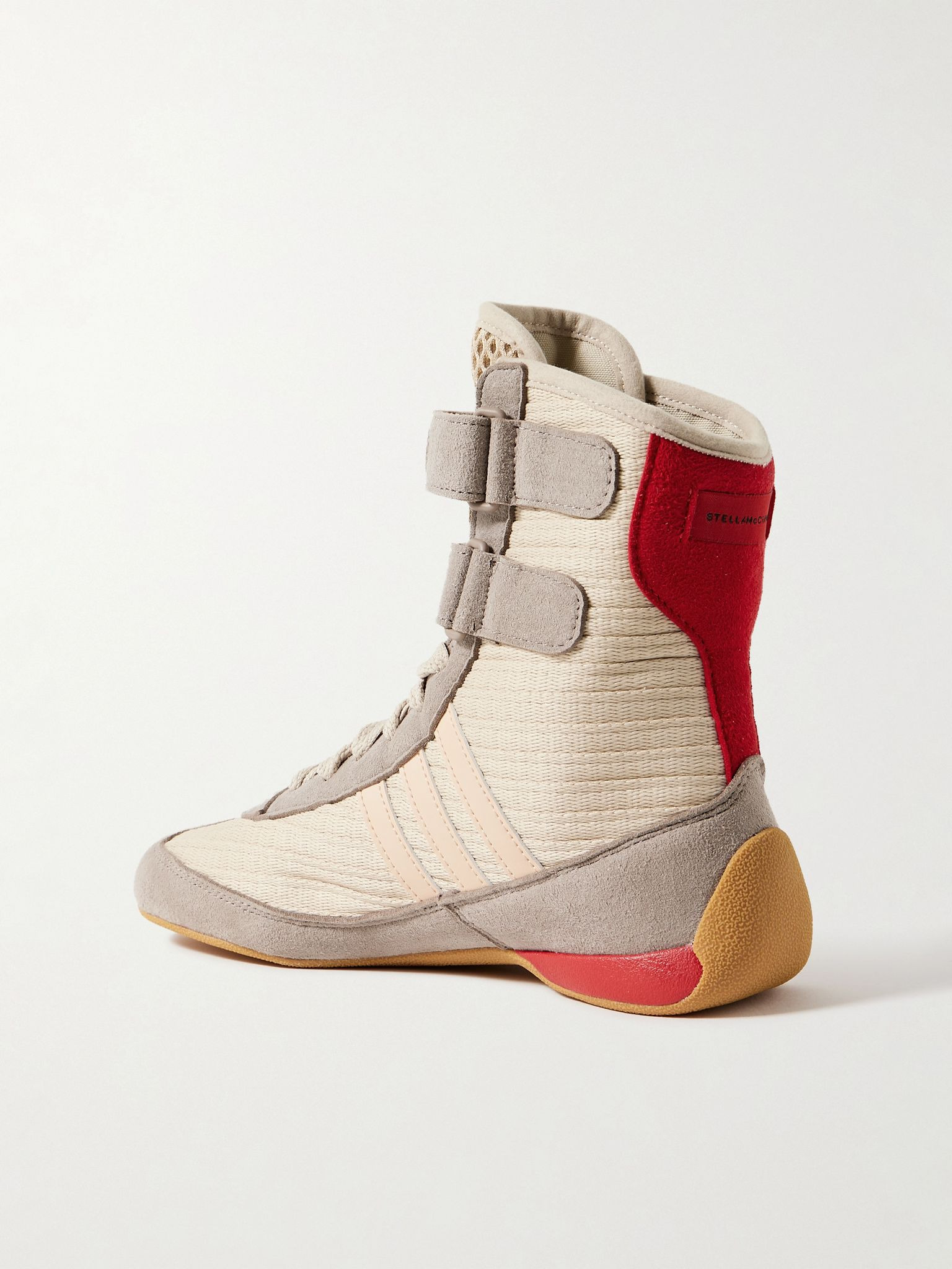 Rasant 2.0 vegan and mesh-trimmed canvas high-top sneakers Beige - 3