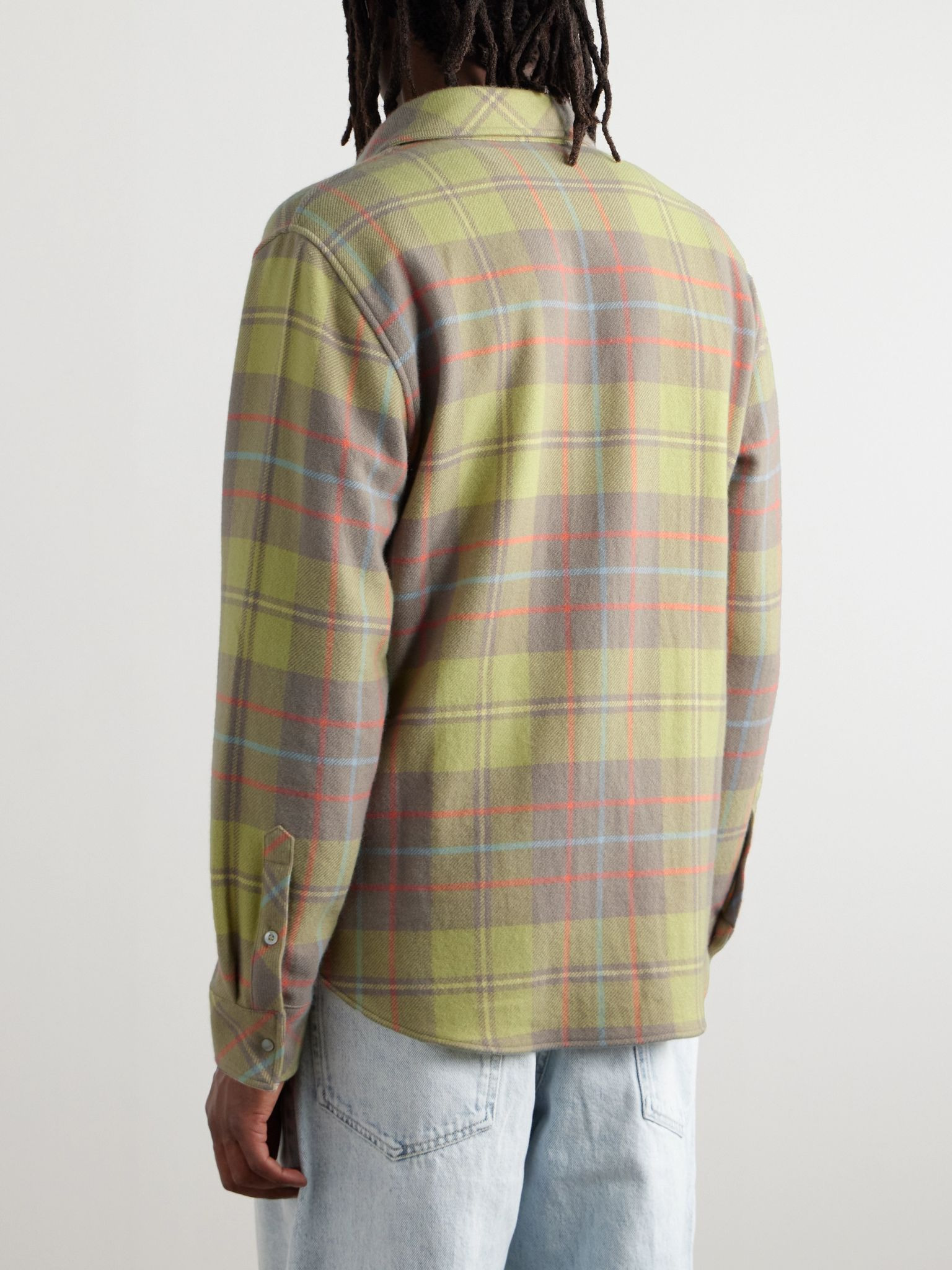 Earth Checked Cashmere Shirt Green - 3
