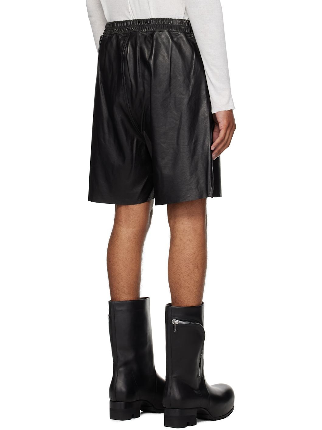 Black Concordians Boxers Leather Shorts - 3