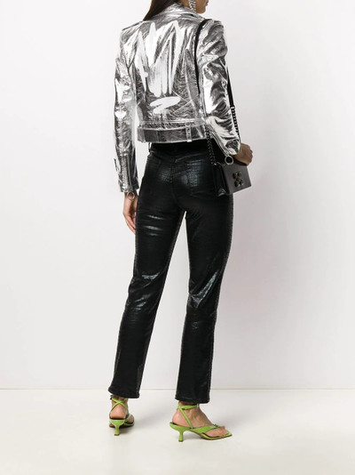 Off-White metallic leather biker jacket outlook