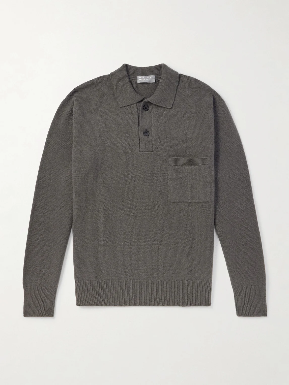 Merino Wool and Cashmere-Blend Polo Sweater - 1