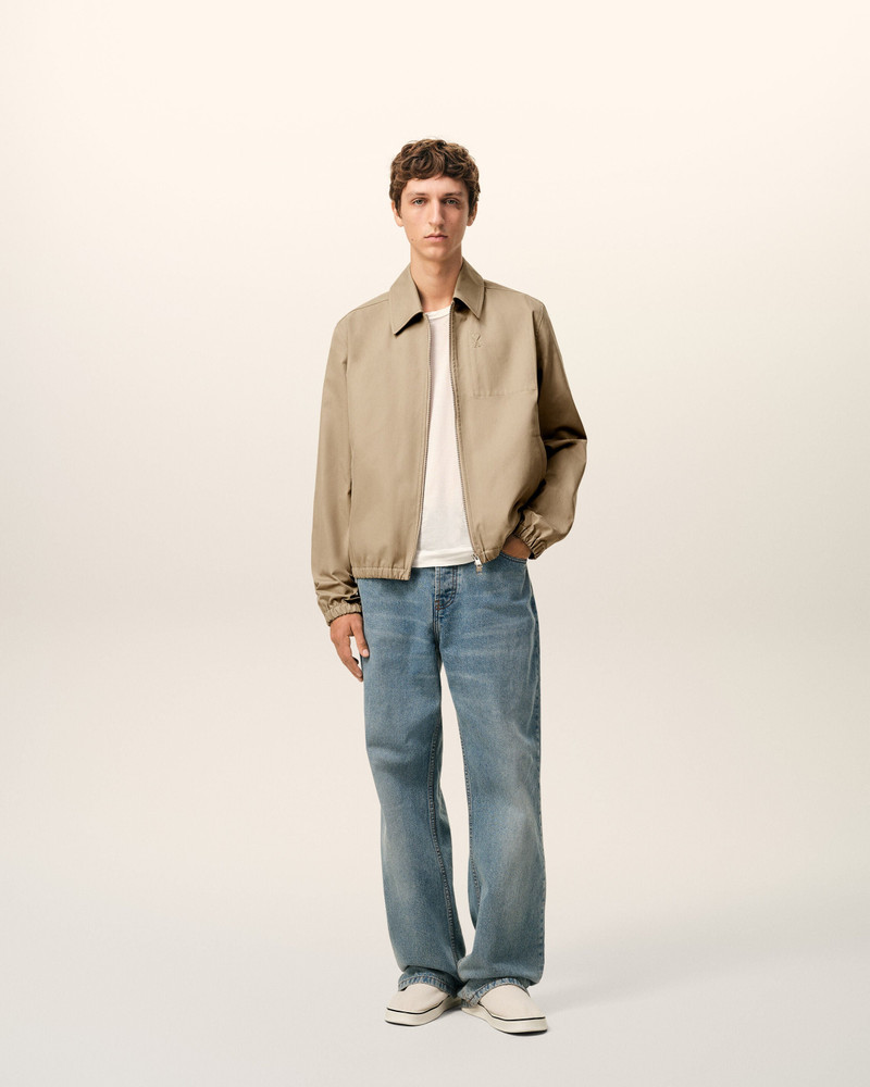 AMI Paris BEIGE COTTON AMI DE CŒUR ZIPPED JACKET outlook