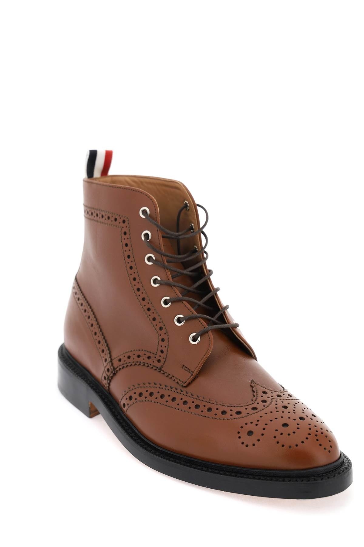 Wingtip Ankle Boots With Brogue Details - 4