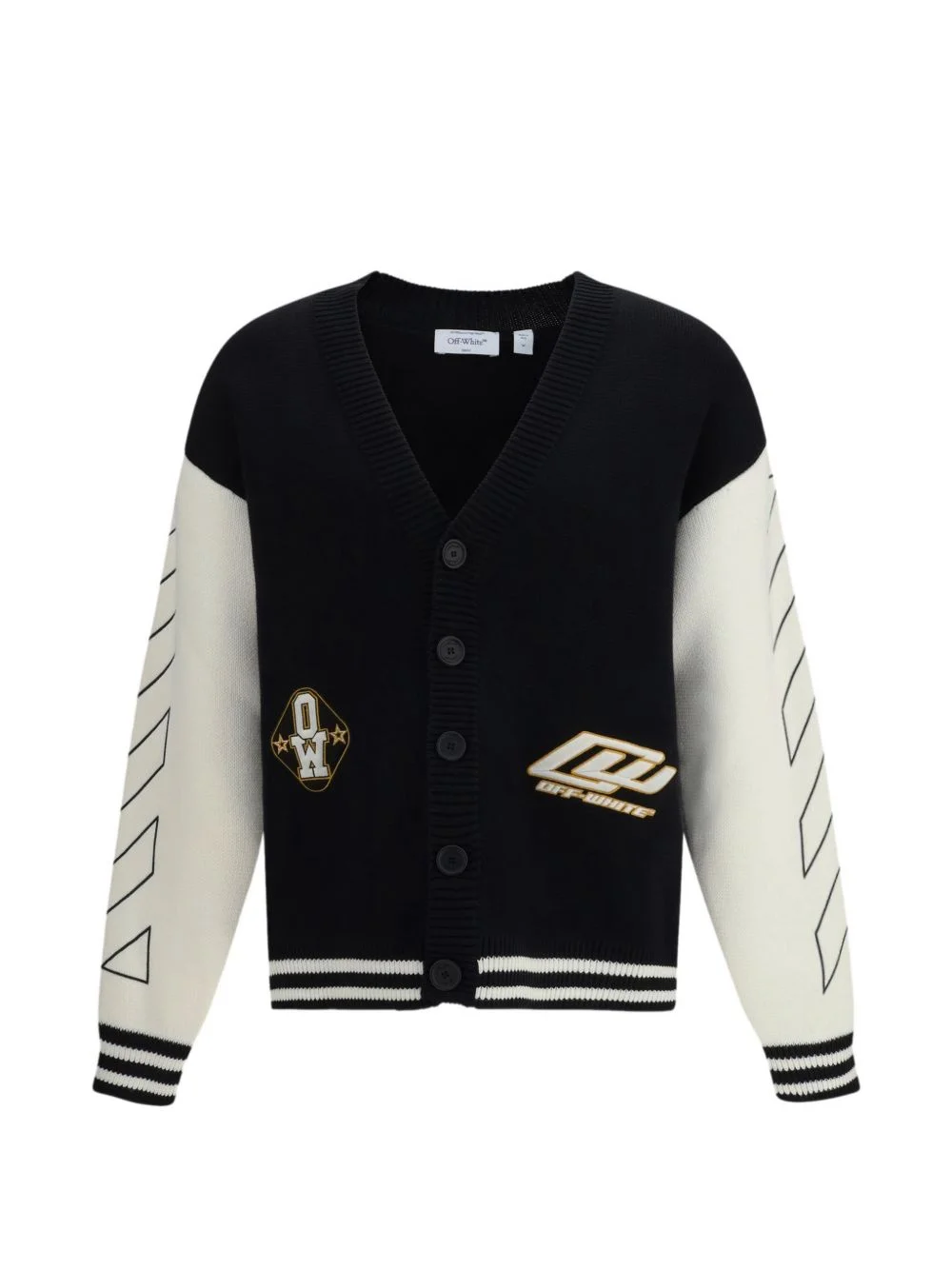 varsity embroidered cardigan - 1