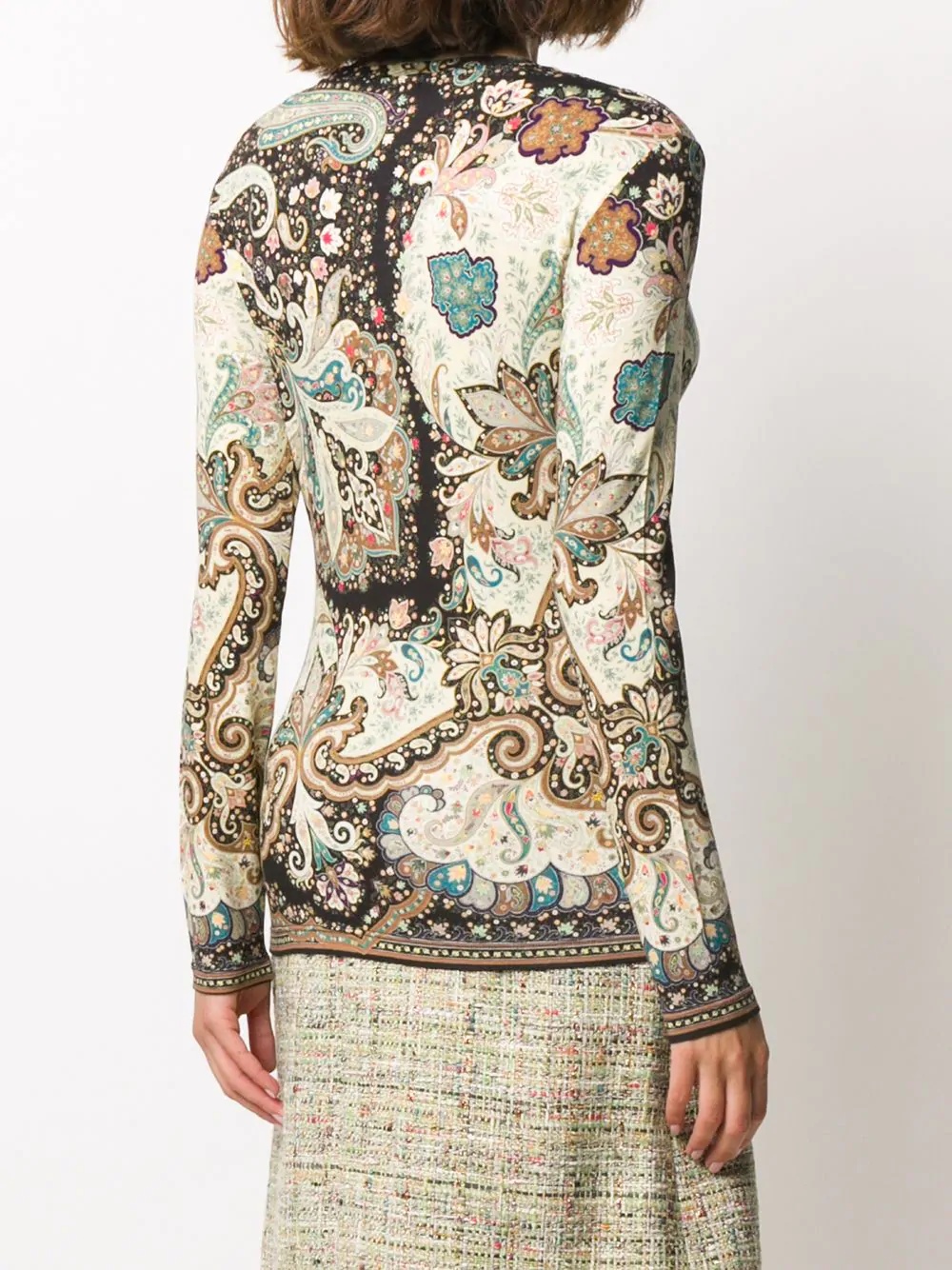 long-sleeved paisley-print top - 4