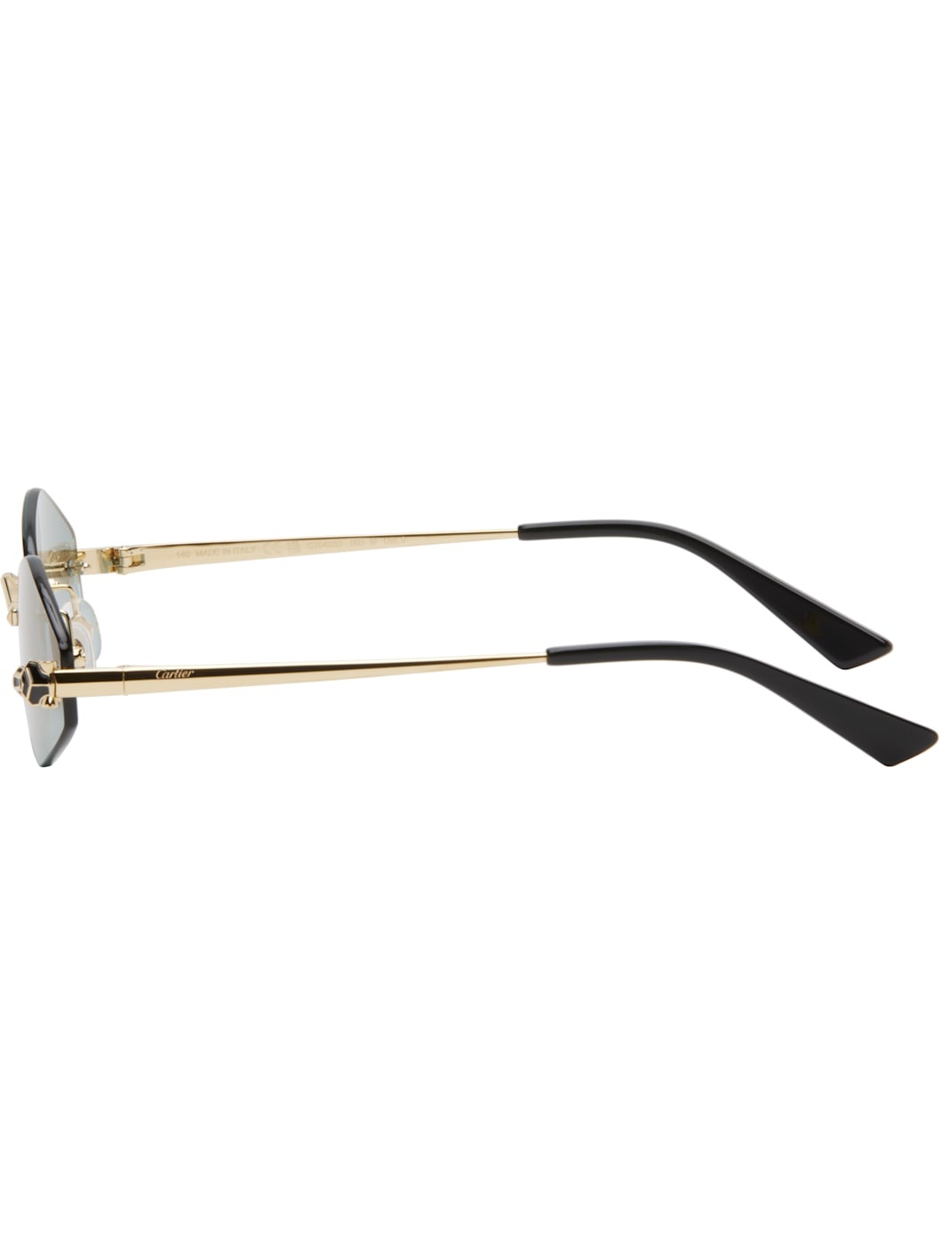 Gold & Green 'Panthère de Cartier' Sunglasses - 3