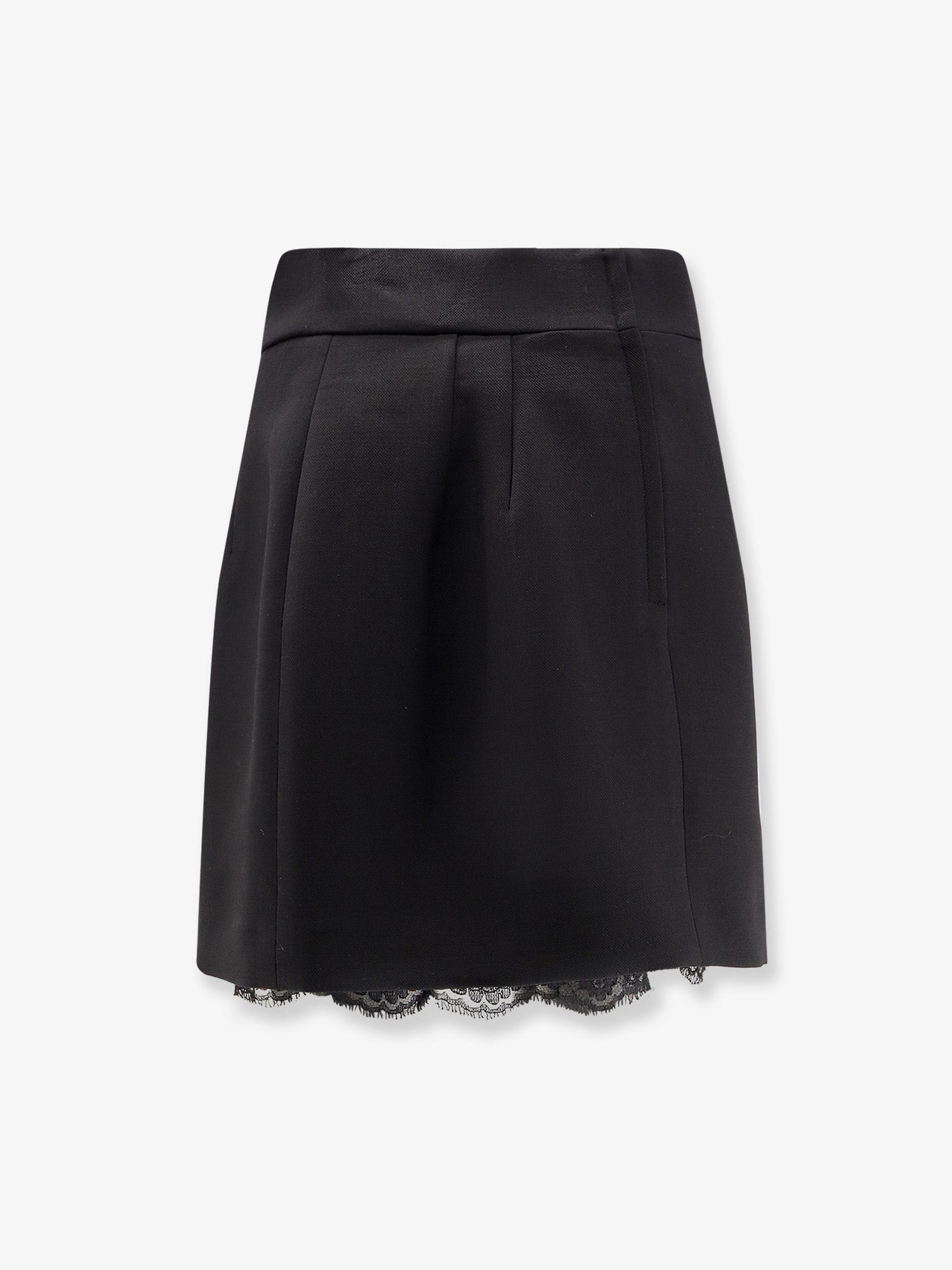 Virgin Wool Miniskirt With Lace Detail - 2
