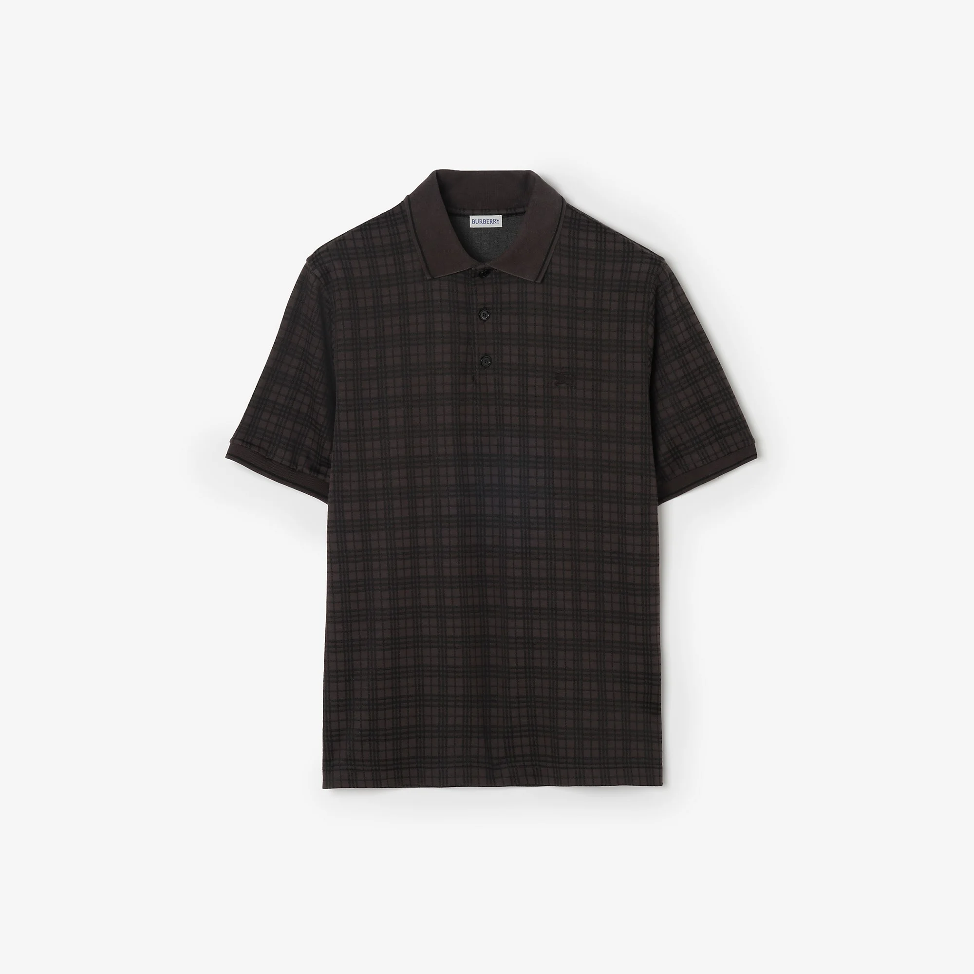 Check Cotton Blend Polo Shirt - 1