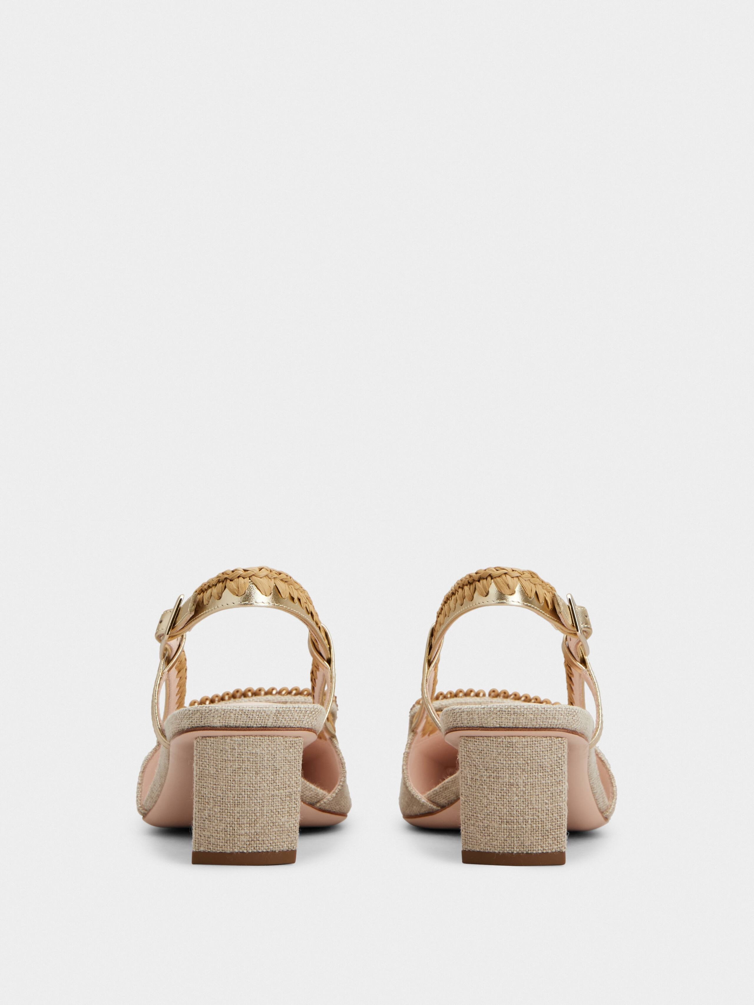 Belle Vivier Slingback Pumps in canvas - 5