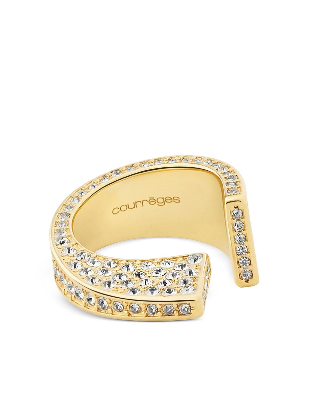 crystal-embellished ring - 3