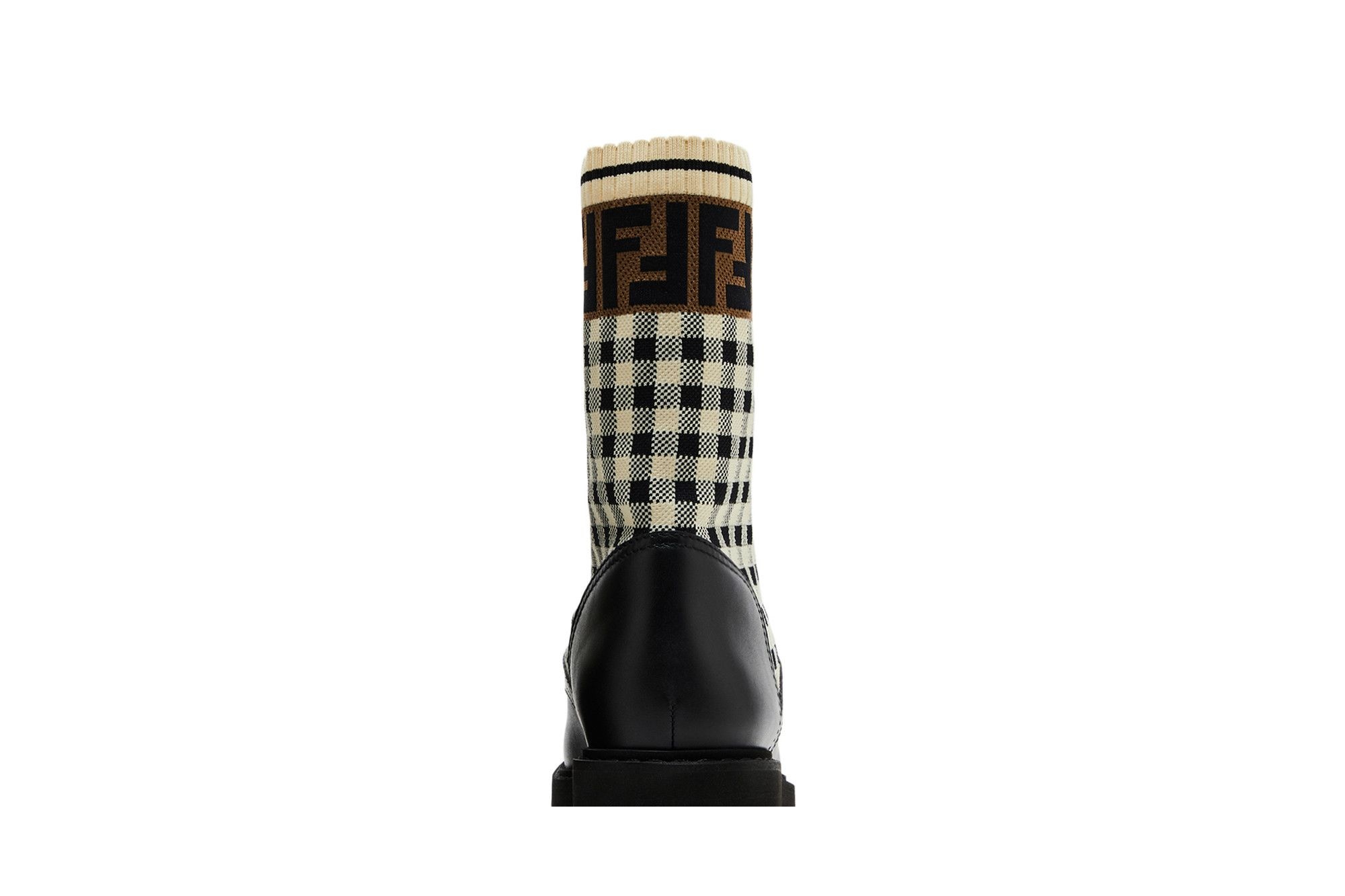 Fendi Wmns FF Rockoko Biker Boot 'Black Checkerboard' - 7
