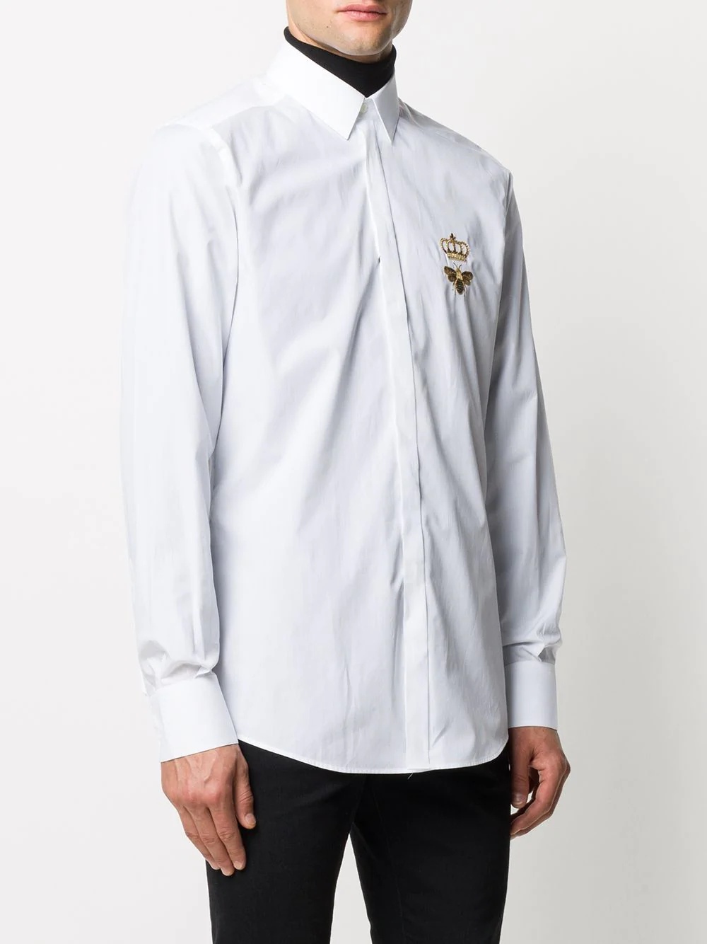 embroidered motif shirt - 3