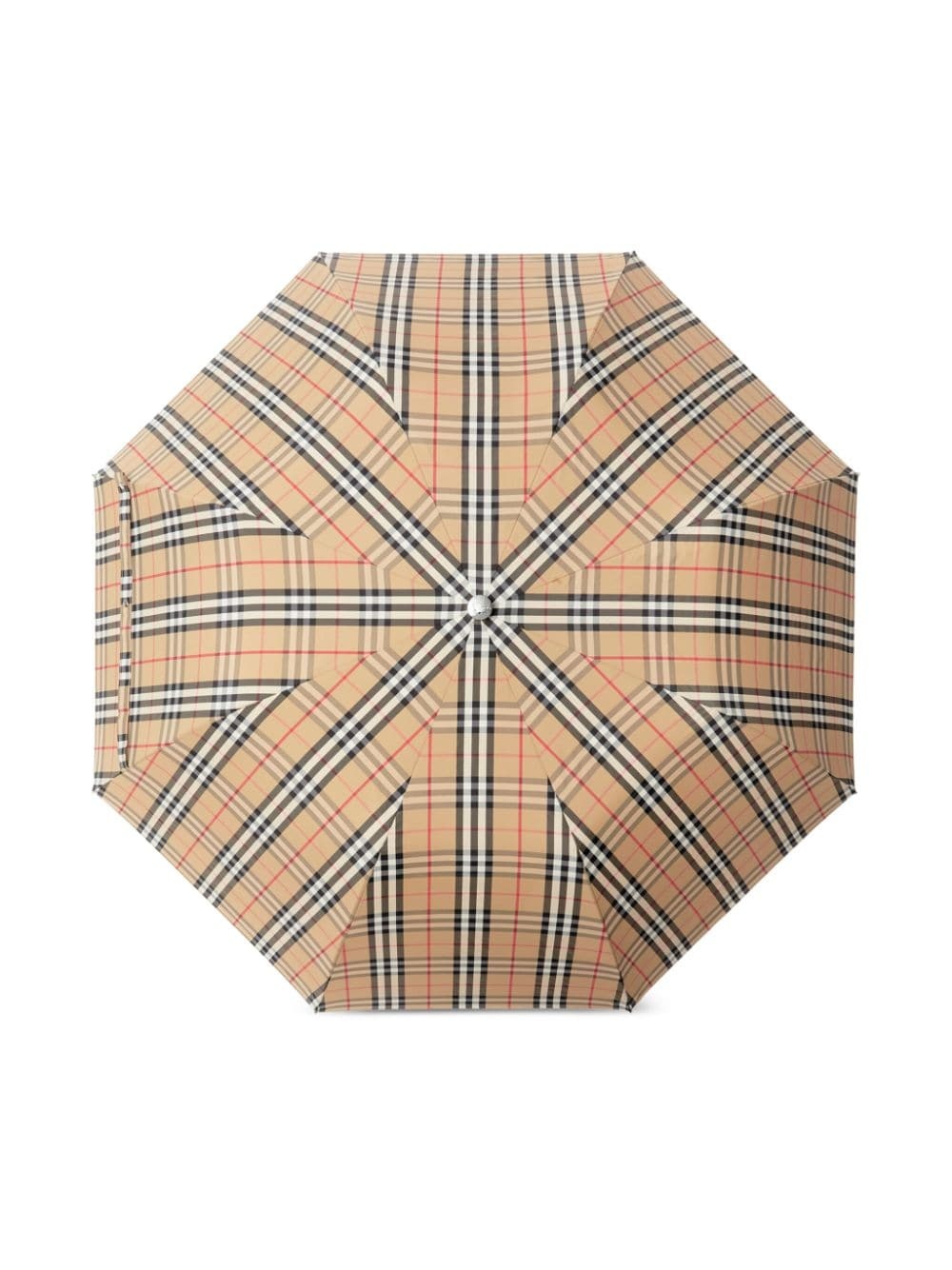Vintage Check-print folding umbrella - 2