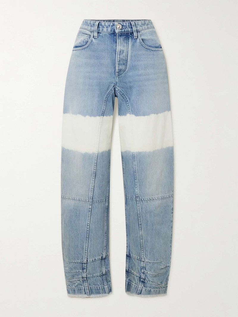 Cropped bleached paneled high-rise tapered jeans - 1