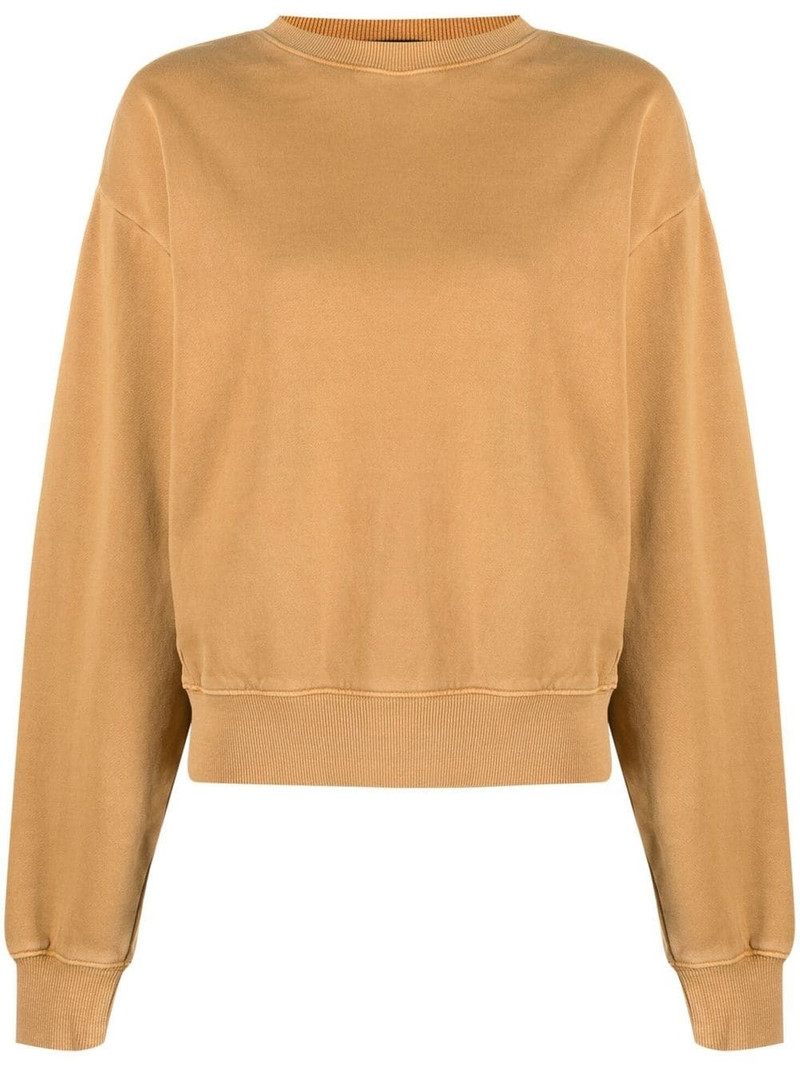ribbed-detail round-neck sweatshirt 1