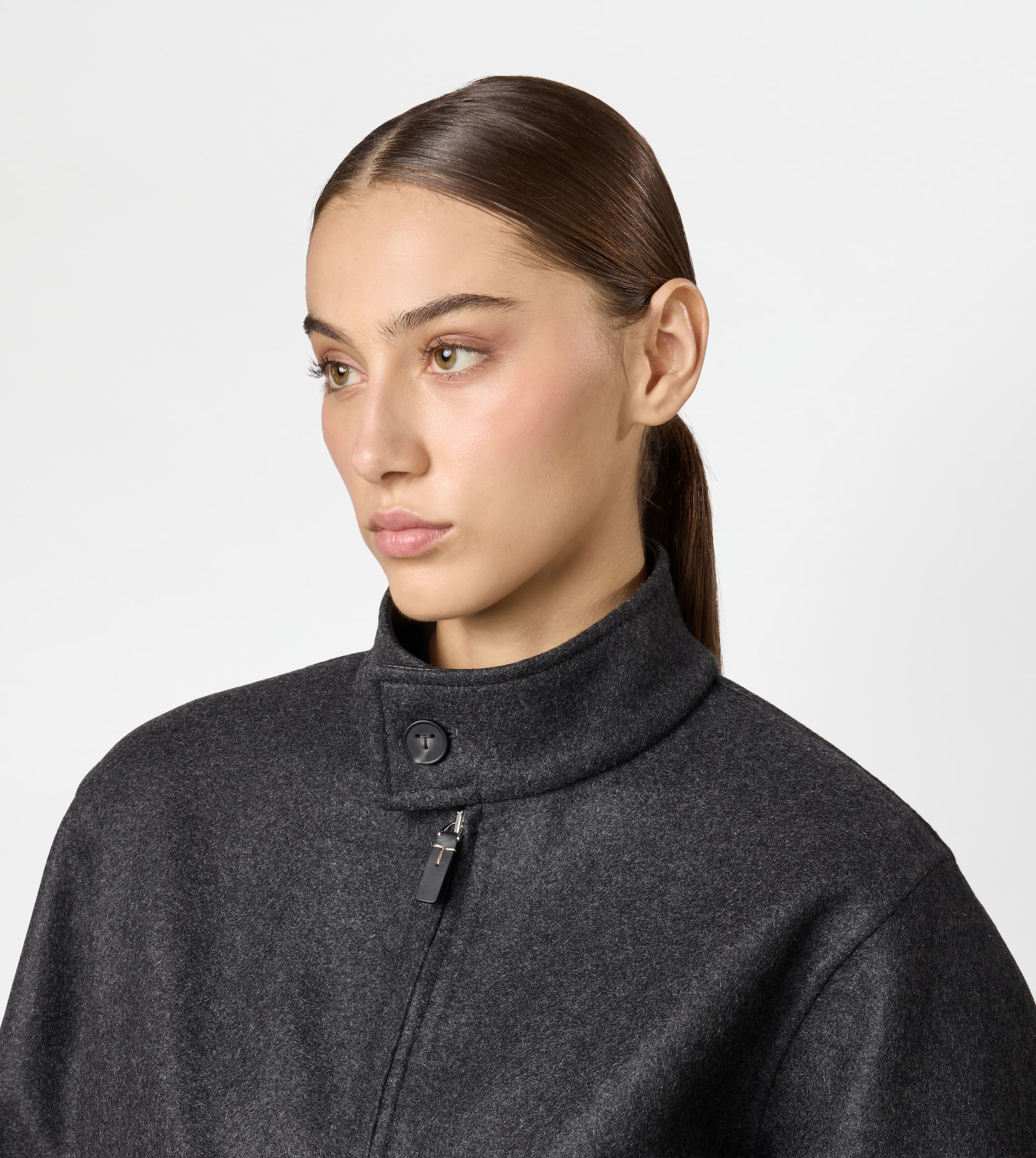 BOMBER JACKET IN DOUBLE CASHMERE - GREY - 4