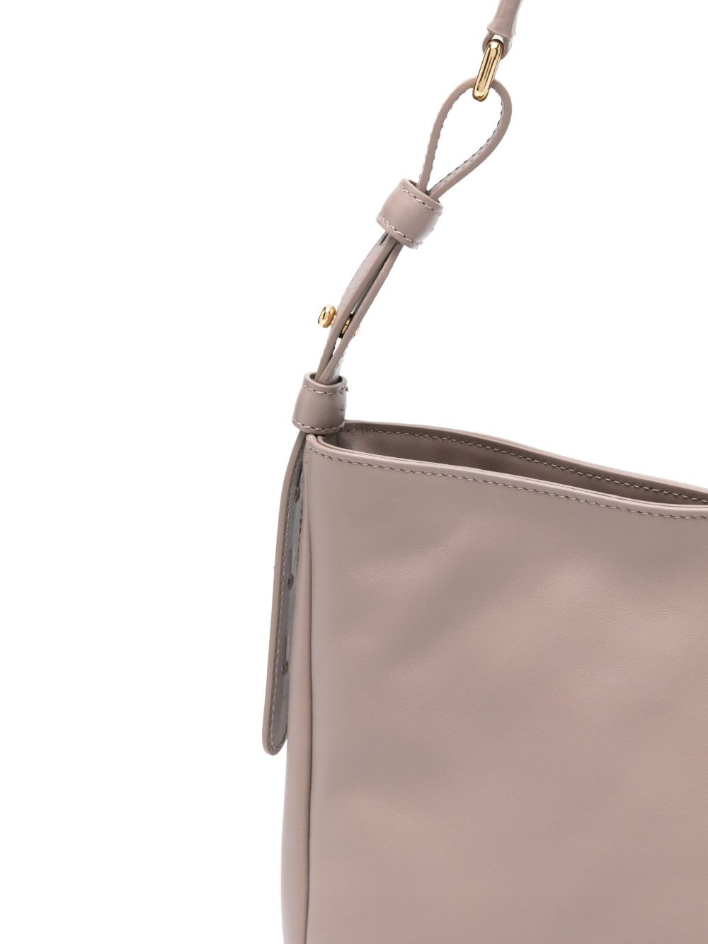 curved-top leather shoulder bag - 4