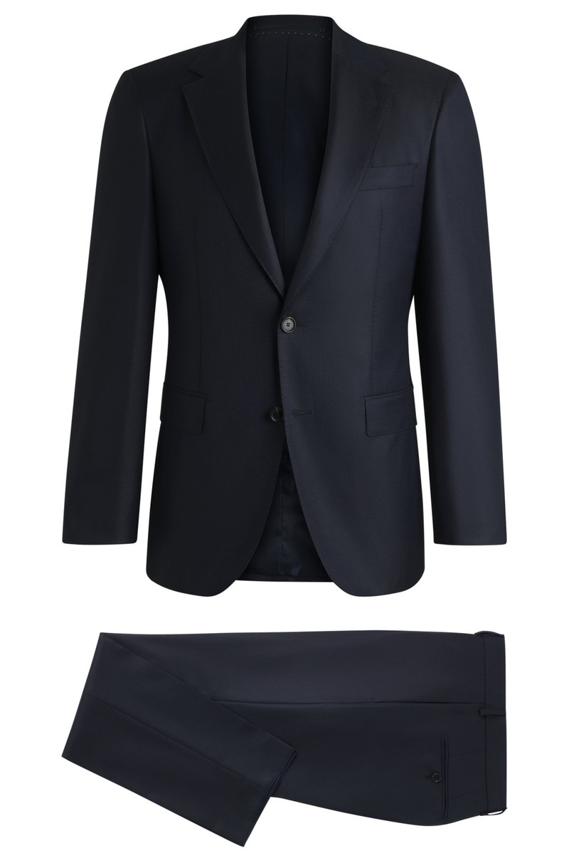REGULAR-FIT SUIT IN PATTERNED WOOL AND SILK 8