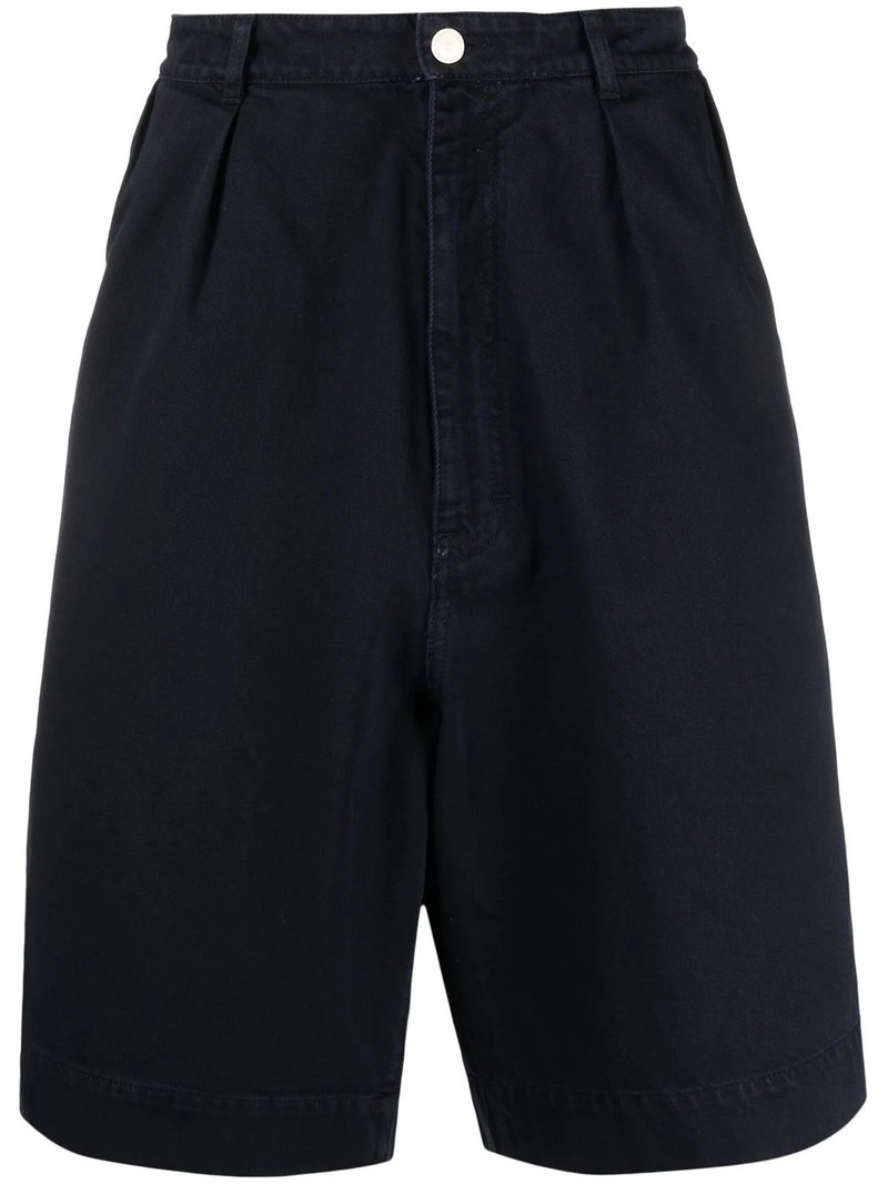 pleat-detail cotton Bermuda shorts 1