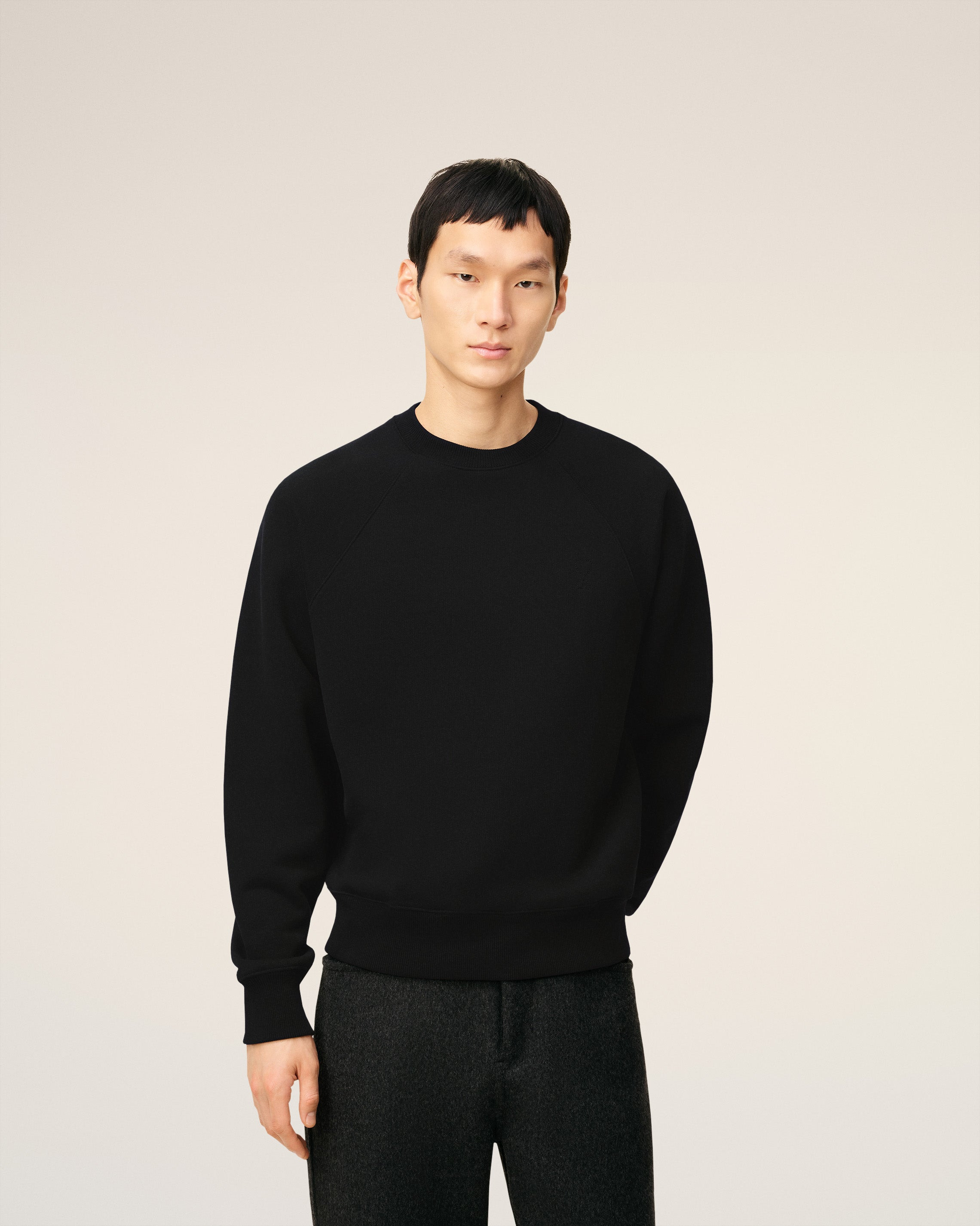 BLACK COTTON AMI DE COEUR SWEATSHIRT - 3