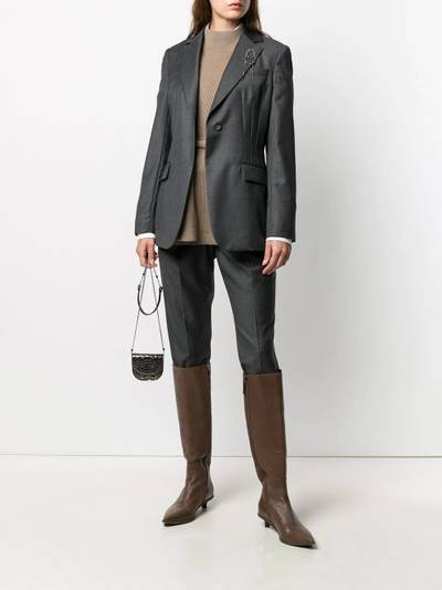 Brunello Cucinelli beaded-brooch blazer outlook