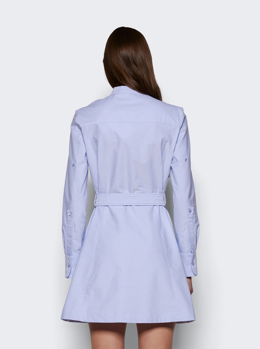Military Dress With Back Embroidery Baby Blue - 5