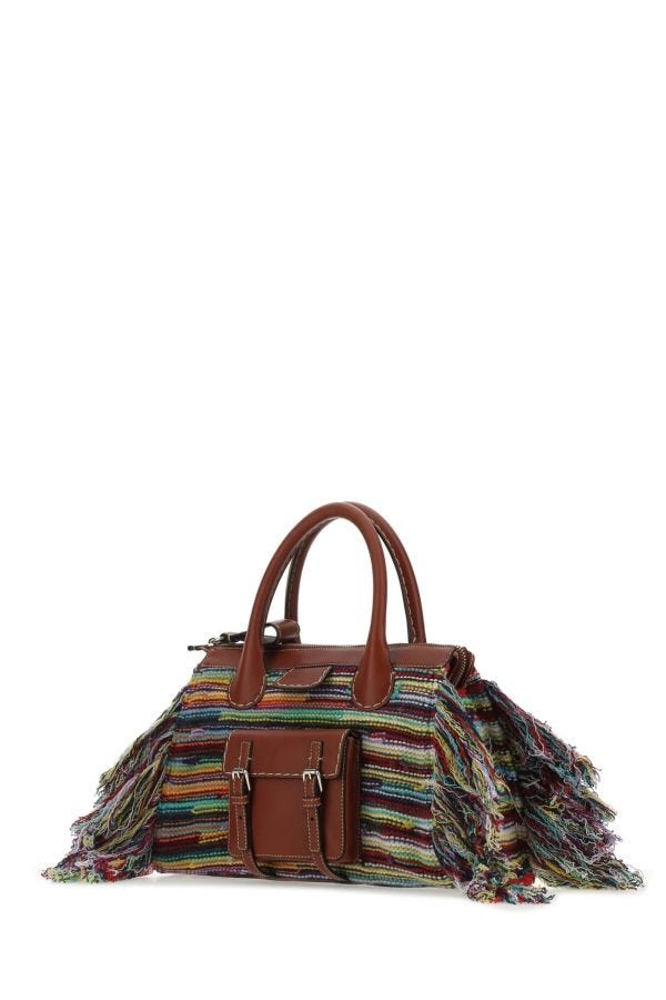 Chloe Woman Multicolor Leather And Cashmere Medium Edith Handbag - 2