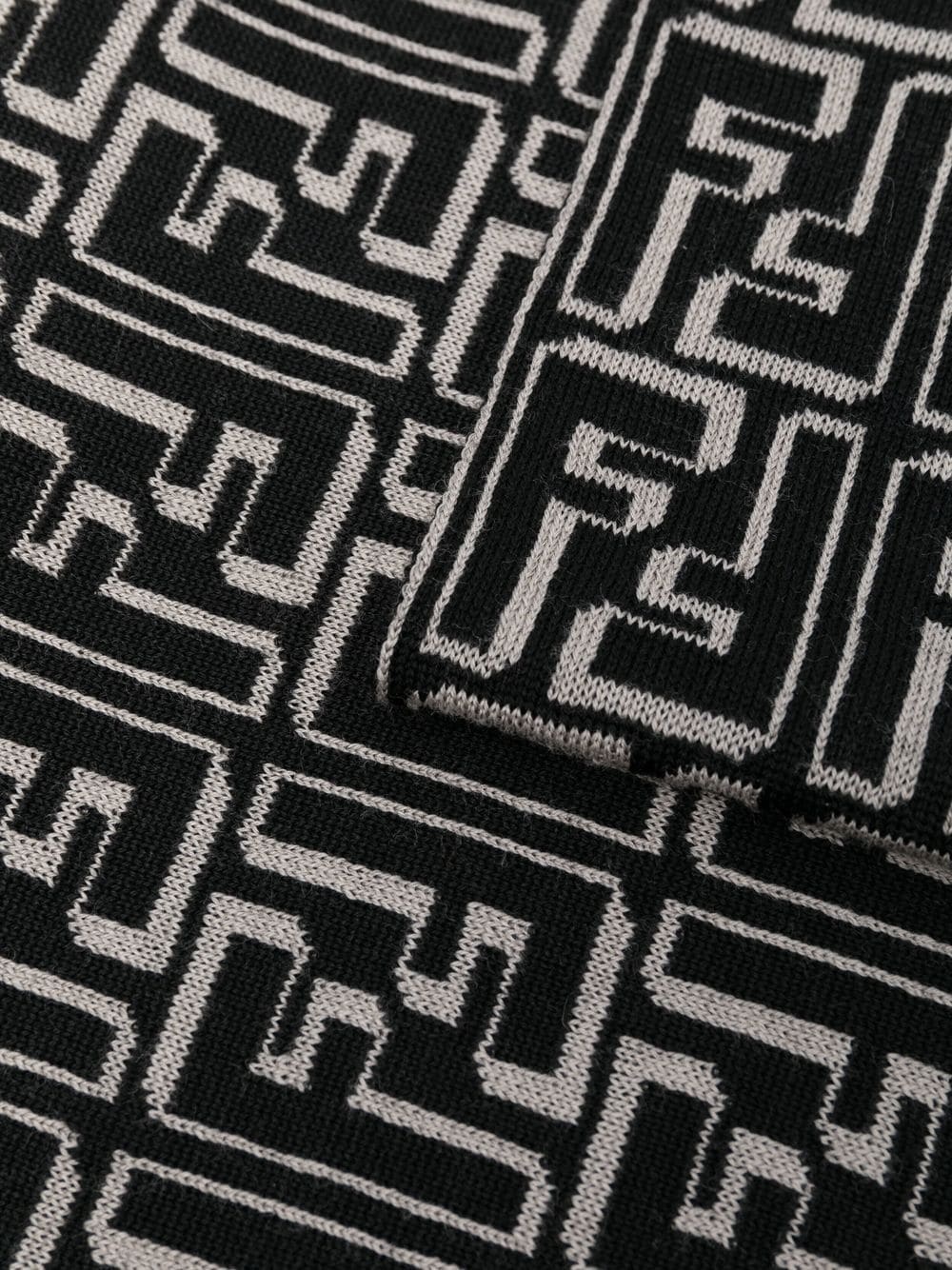 logo-print virgin-wool scarf - 5