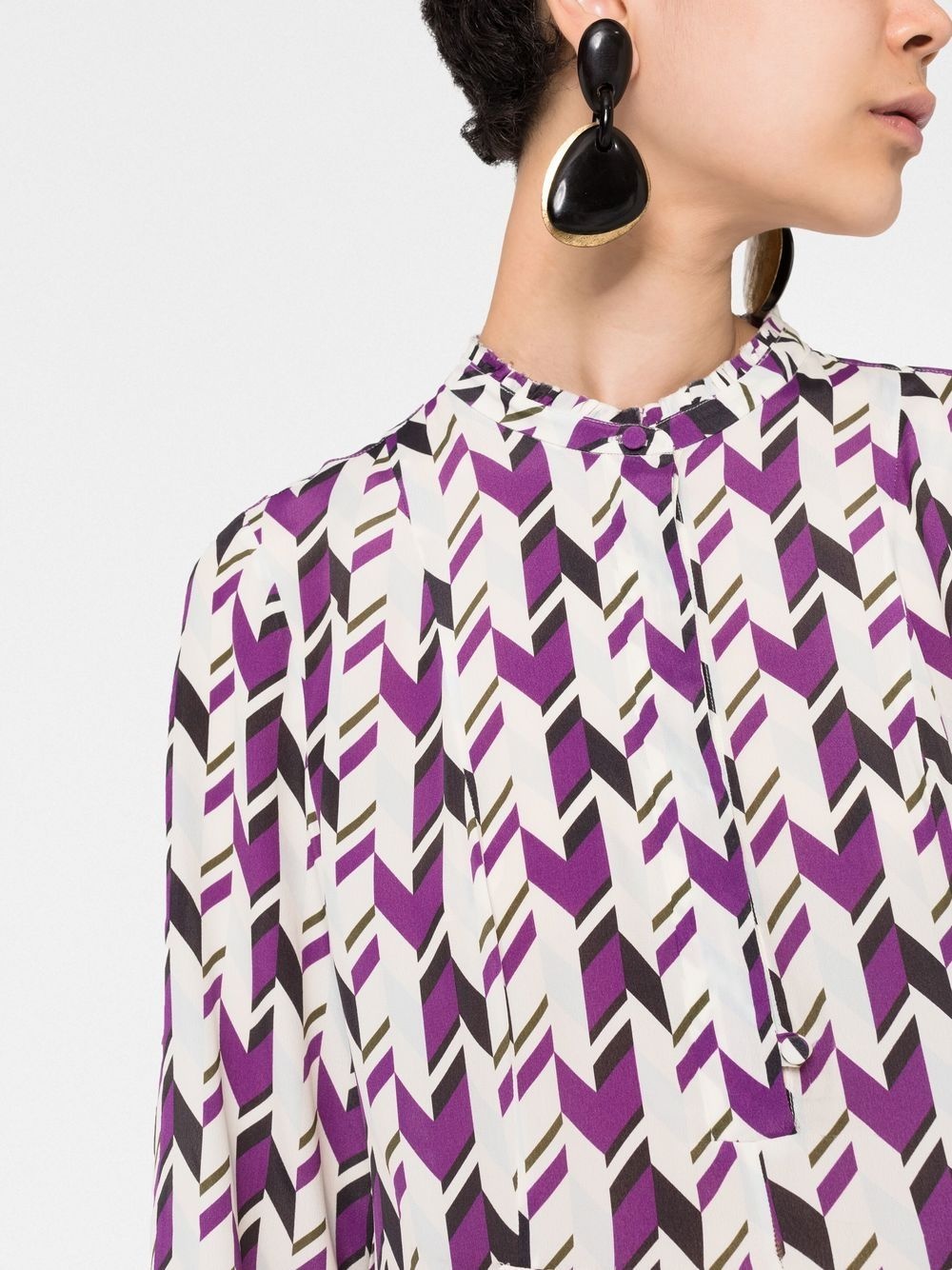 geometric pattern midi dress - 5