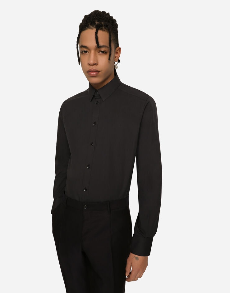 Stretch cotton poplin Gold-fit shirt - 4