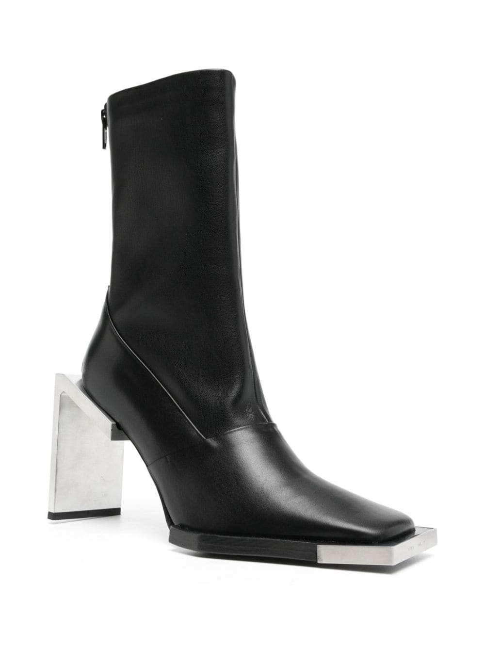 105mm square-toe leather boots - 2