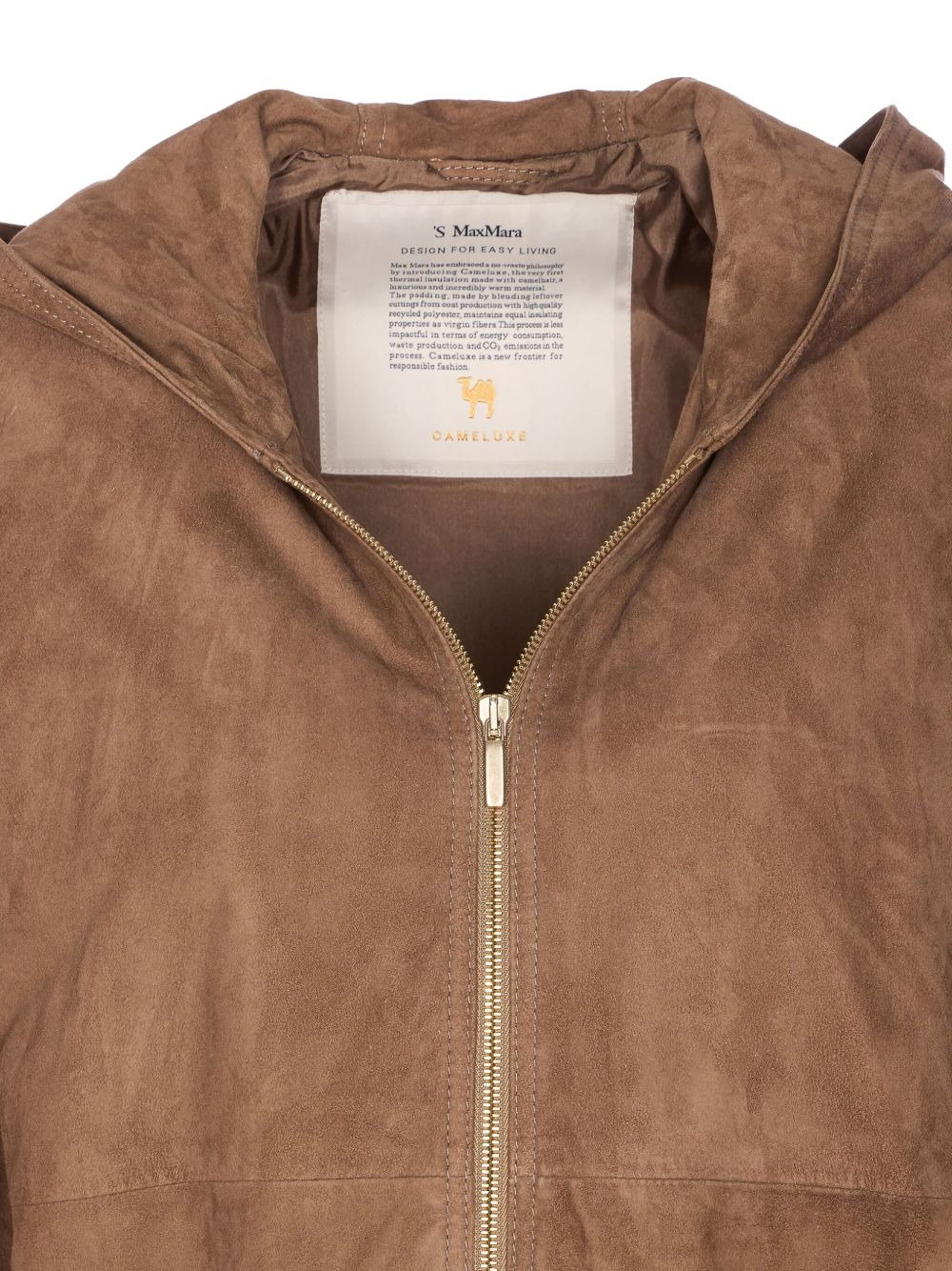 hooded suede zip jacket - 3