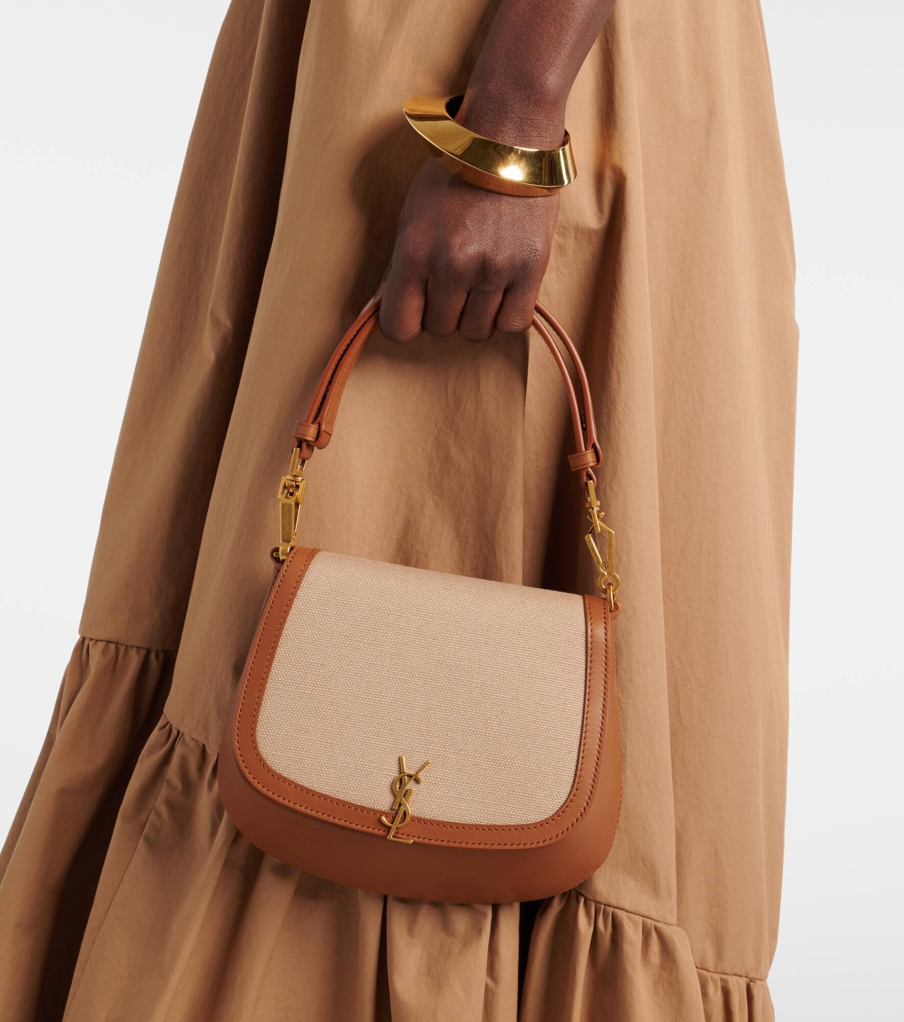 Voltaire leather and canvas shoulder bag - 2