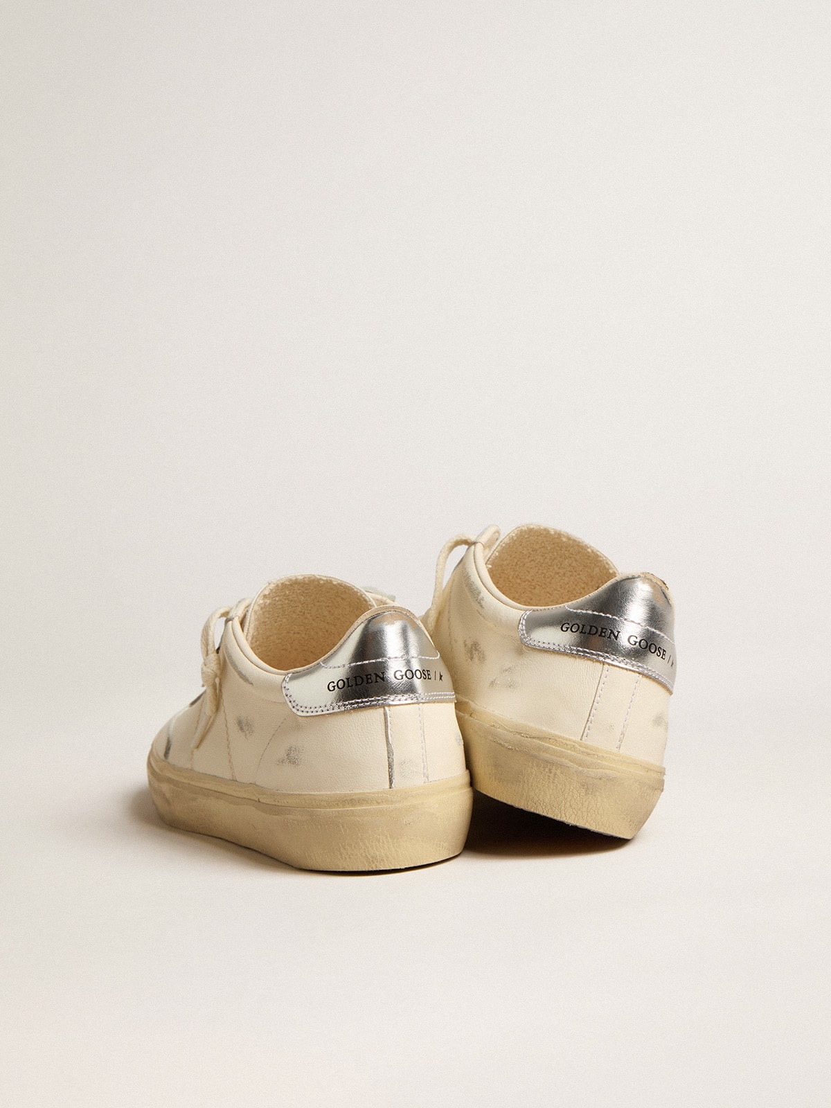 Soul Star in white nappa with metallic silver leather heel tab - 5