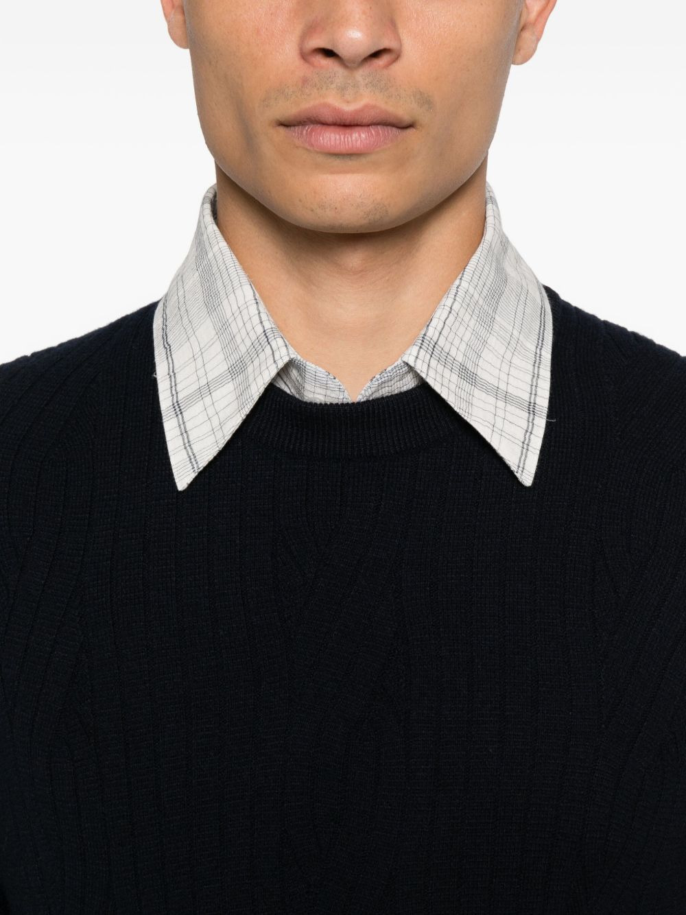 ribbed wool-cashmere blend sweater - 5