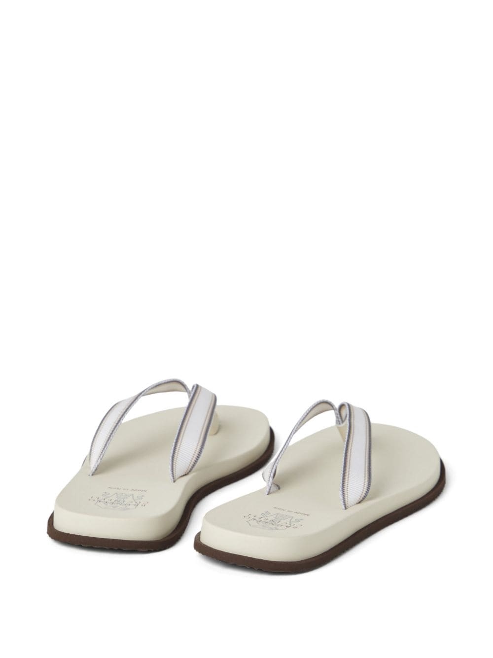 striped leather flip flops - 3
