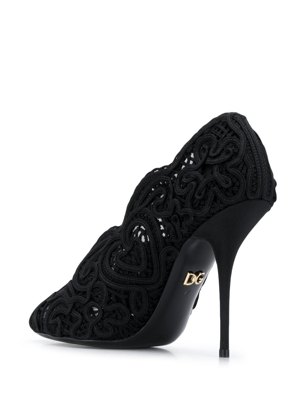 Cordonetto lace peep-toe pumps - 3