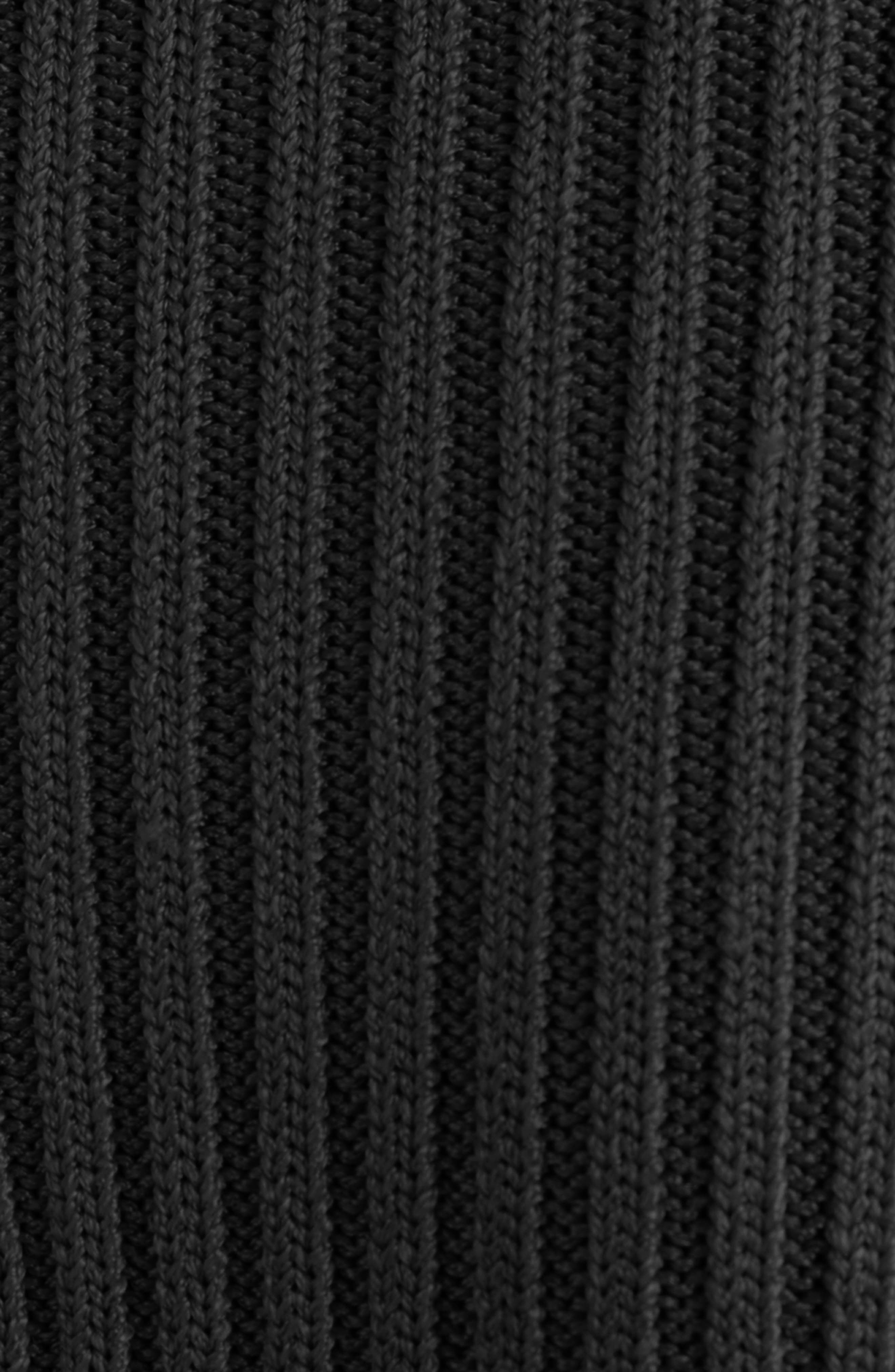 Balmain Shoulder Cutout Long Sleeve Rib Sweater Minidress in 0Pa Black at Nordstrom - 6