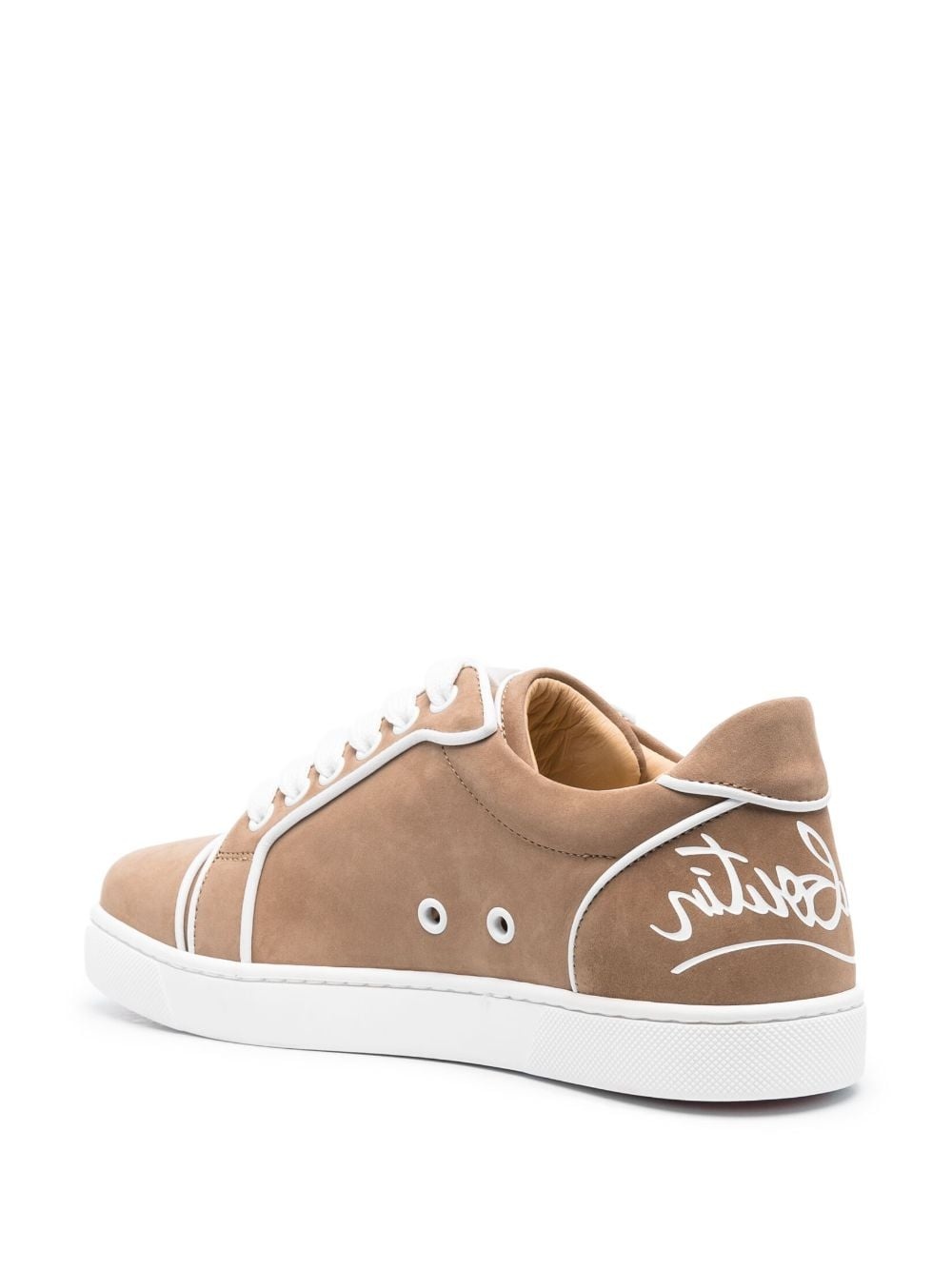 logo-print leather sneakers - 3