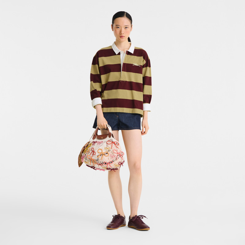 Longchamp Le Pliage Collection Mesh bag Ecru - Canvas outlook